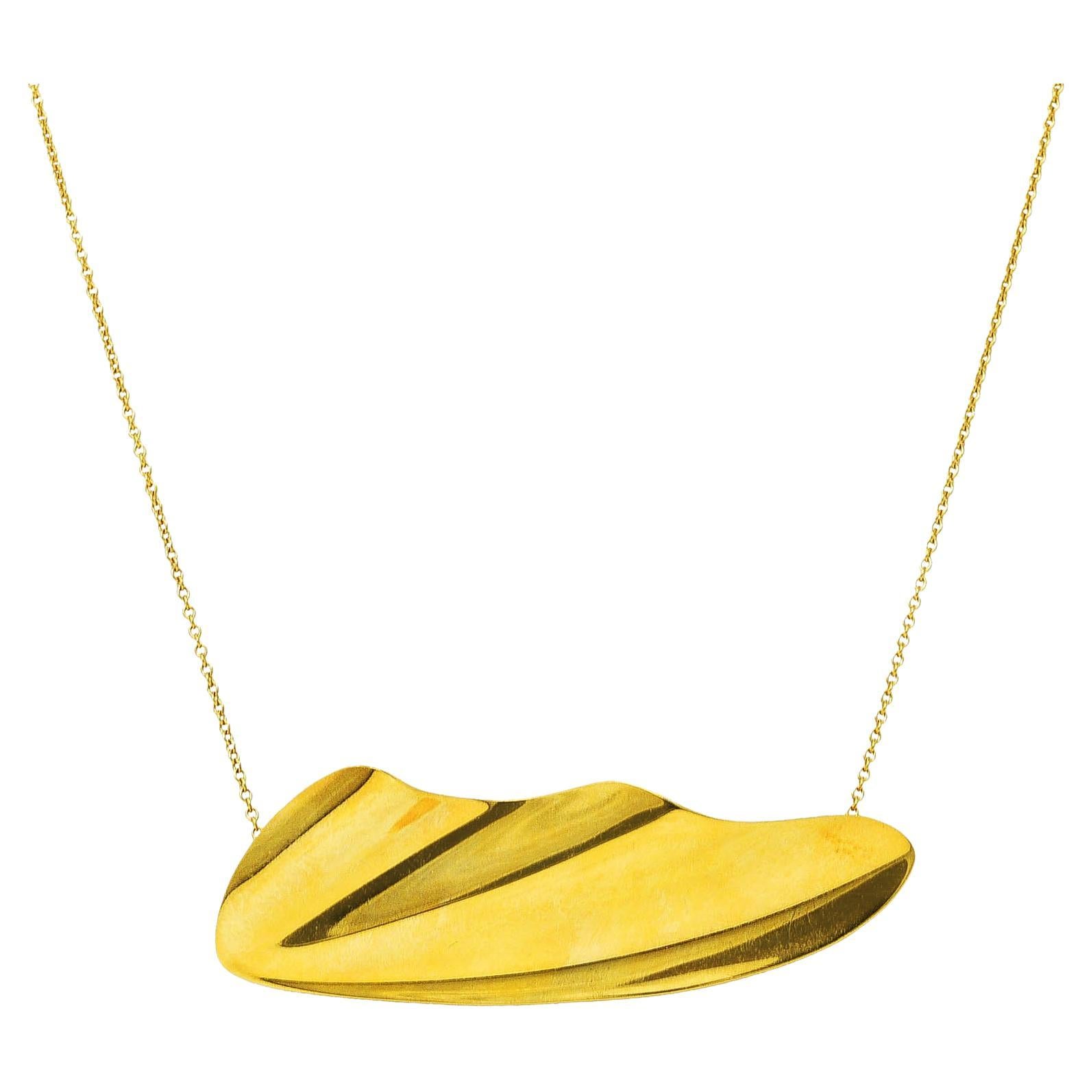 Elsa Peretti Tiffany & Co. Vintage 18 Karat Yellow Gold High Tide Necklace 4