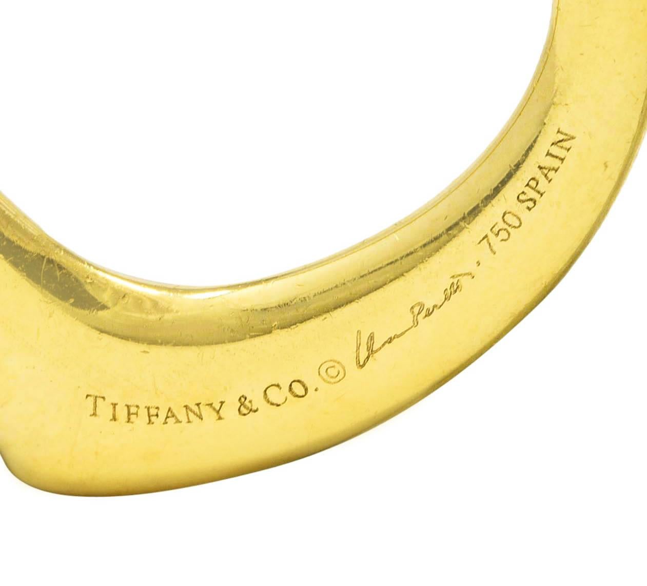 Women's or Men's Elsa Peretti Tiffany & Co. Vintage 18 Karat Yellow Gold Large Open Heart Pendant