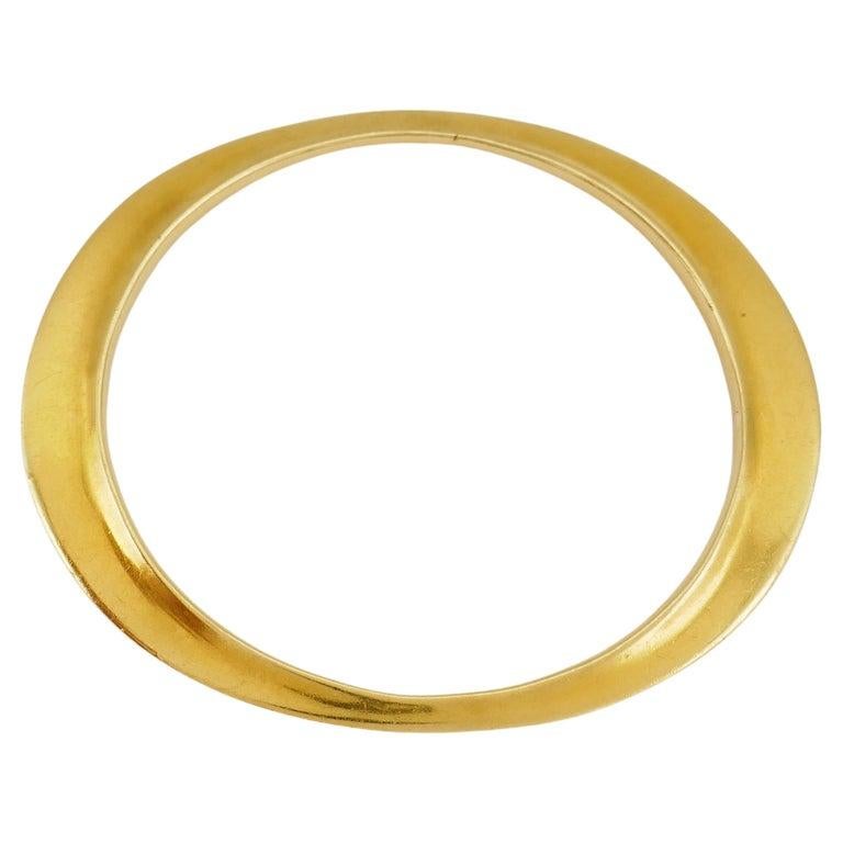 Elsa Peretti Tiffany & Co. Yellow Gold Flying Saucer Bangle Bracelet In Excellent Condition In Beverly Hills, CA