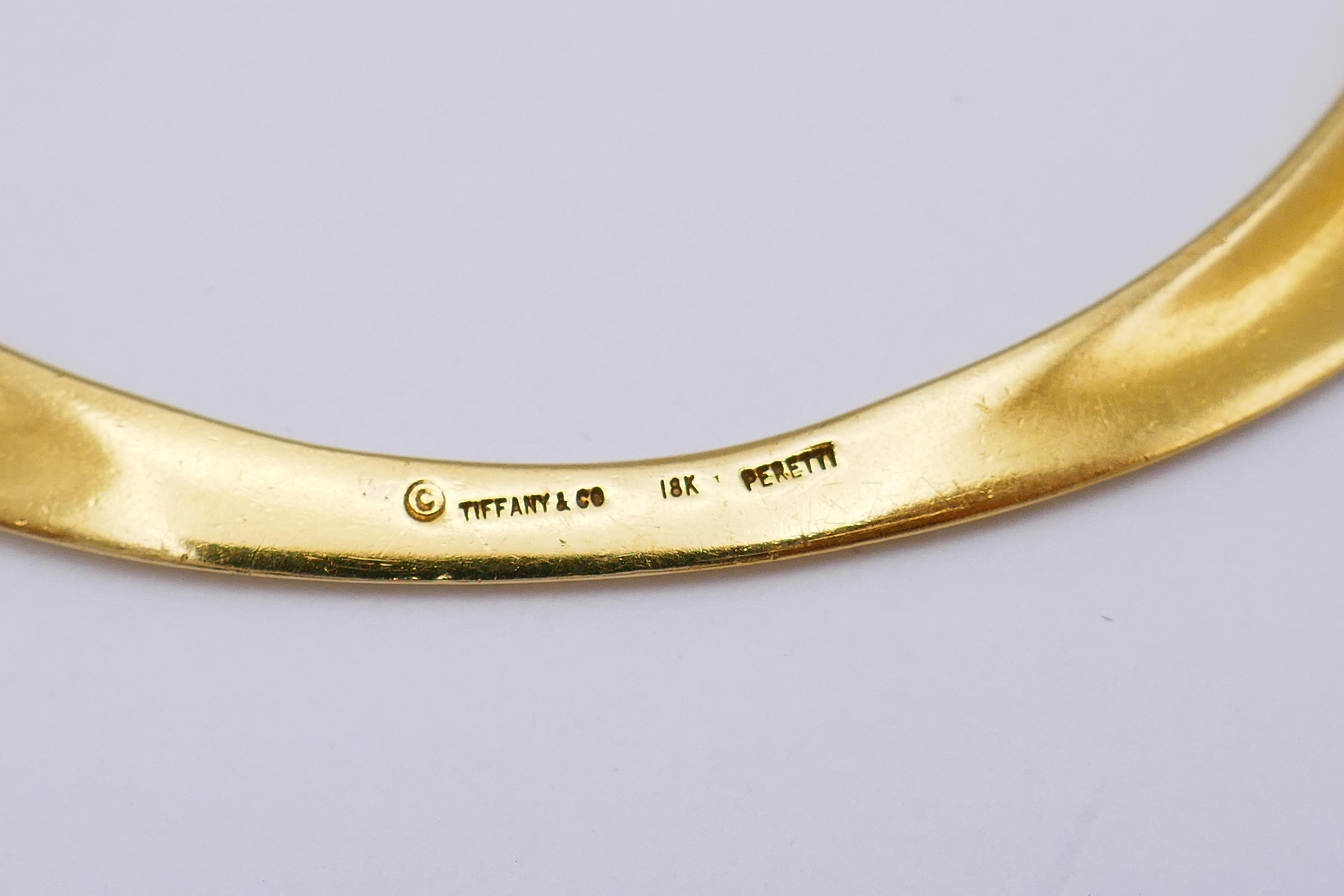 Elsa Peretti Tiffany & Co. Yellow Gold Flying Saucer Bangle Bracelet 2
