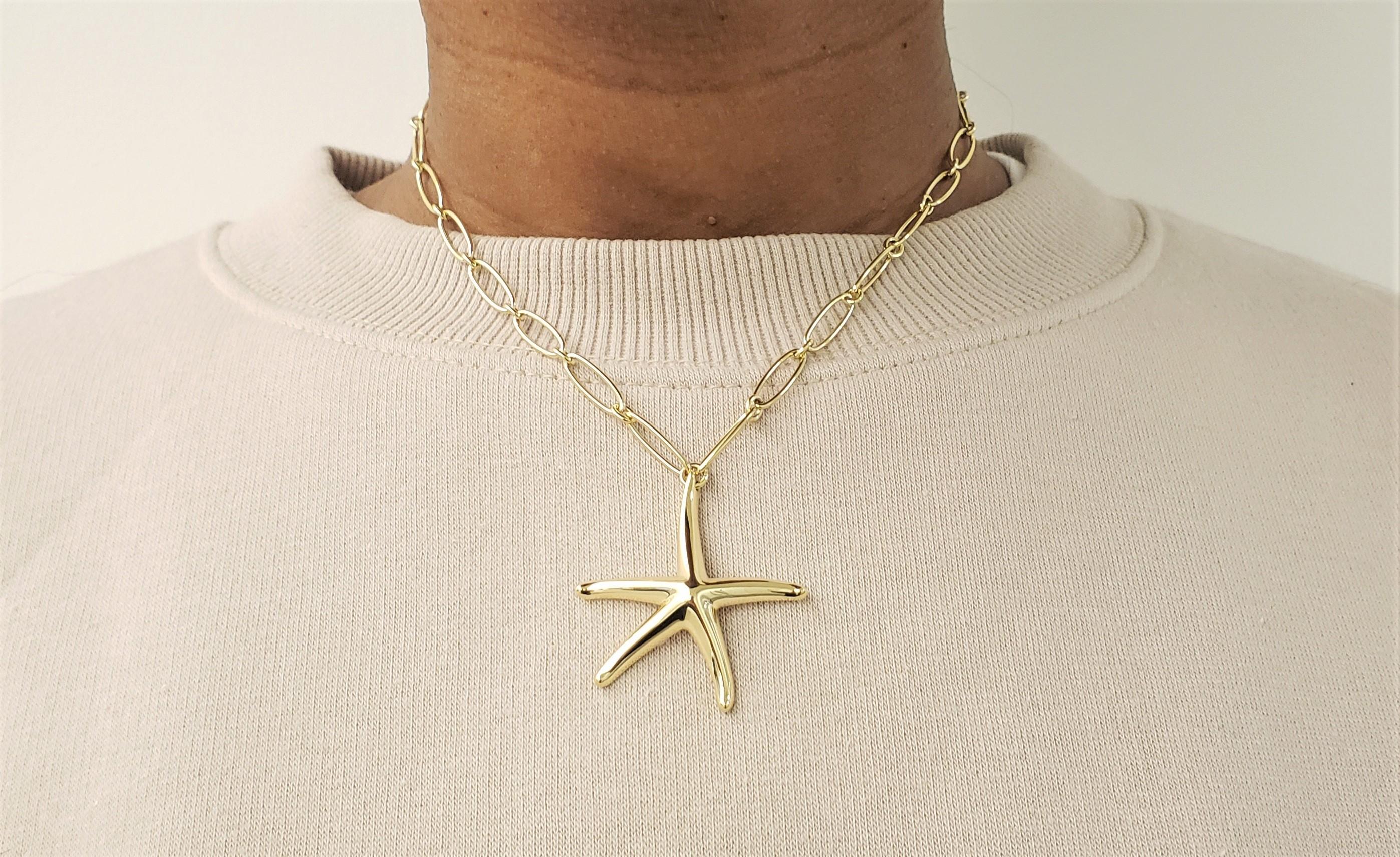 Elsa Peretti Tiffany & Co. Yellow Gold 'Starfish' Collection Pendant Necklace 2