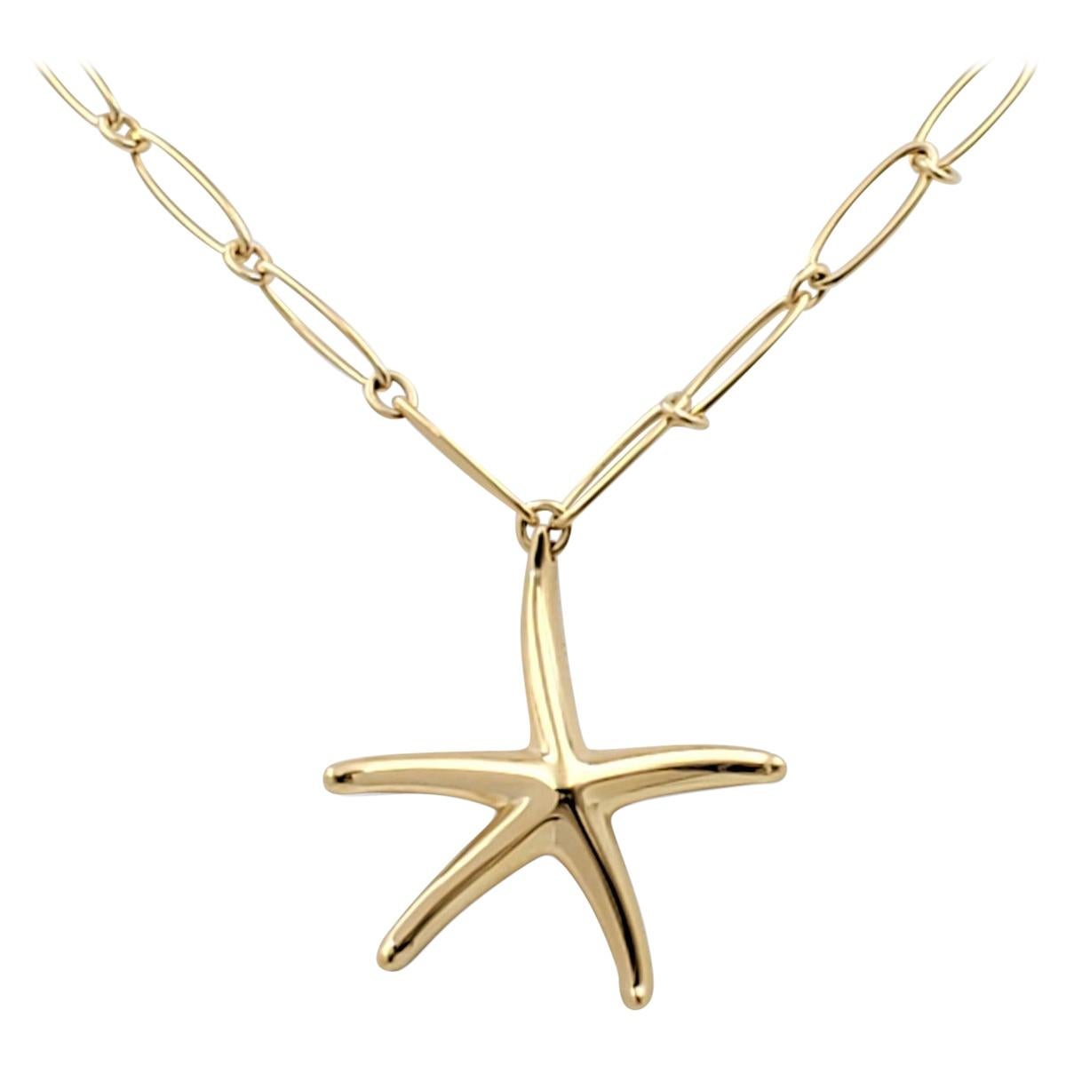 Elsa Peretti Tiffany & Co. Yellow Gold 'Starfish' Collection Pendant Necklace