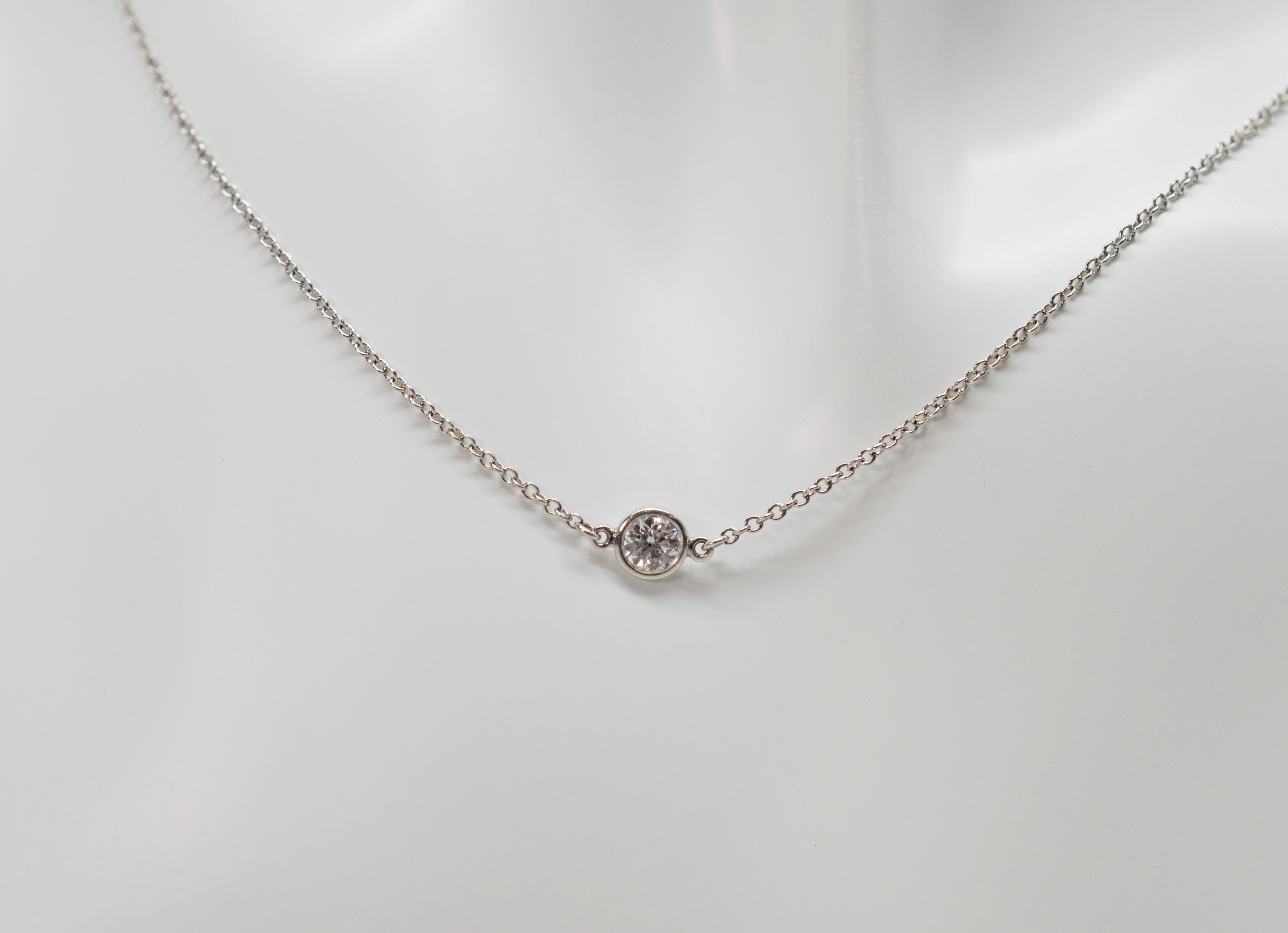 Elsa Peretti Tiffany & Co. Platinum Diamond Station Chain Necklace 1