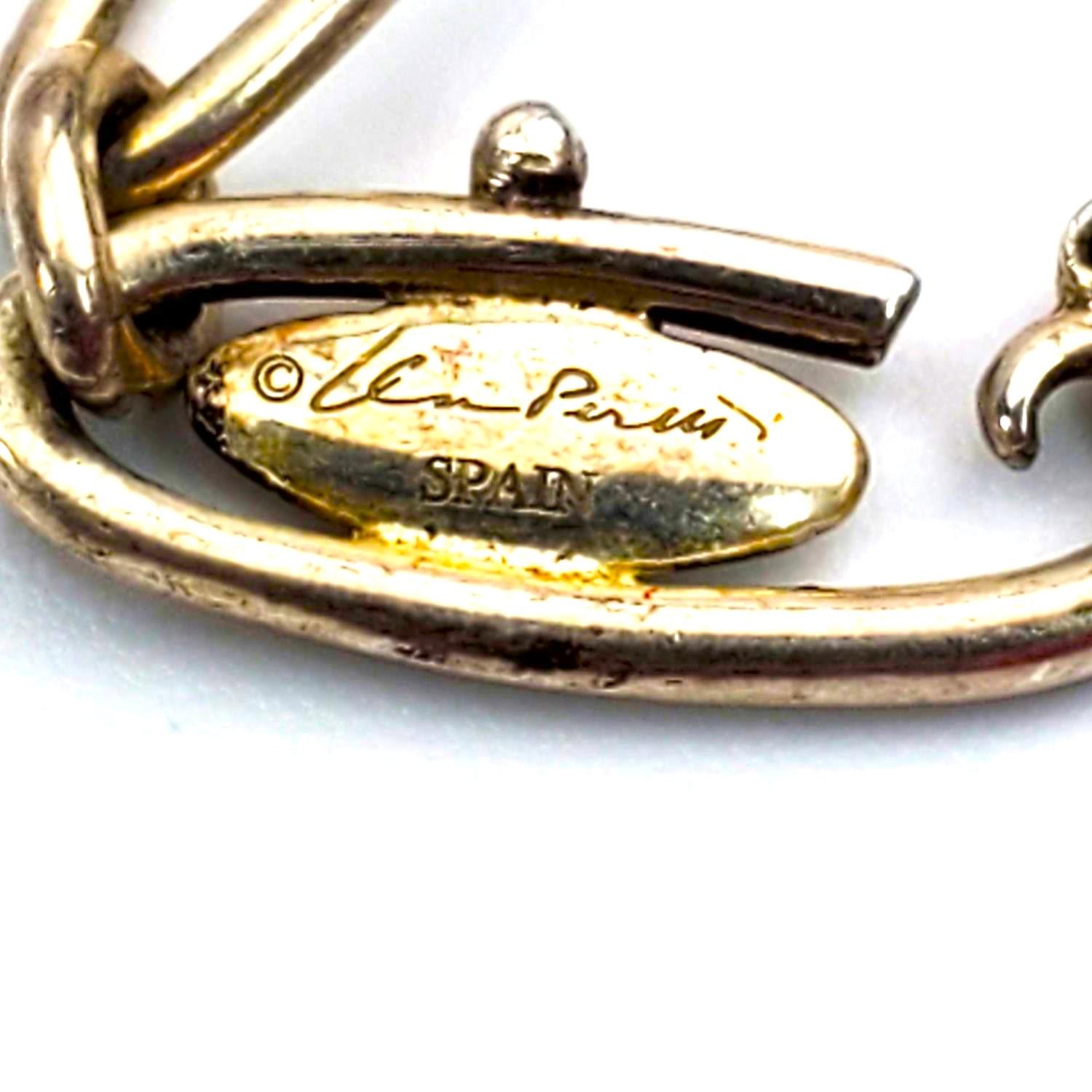 Elsa Peretti Tiffany Gold Tone Silver Oval Link Bracelet with Starfish Charm 4