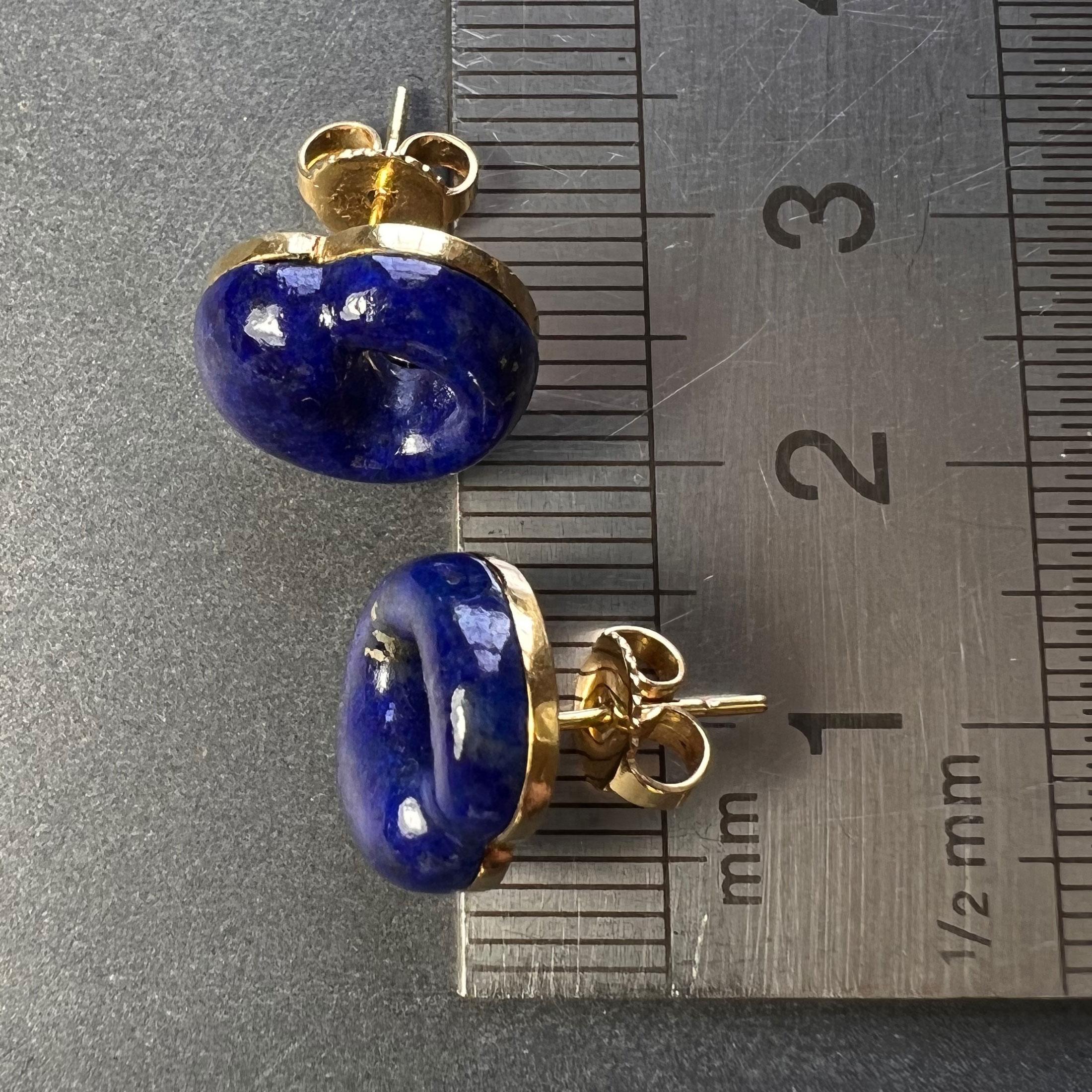Elsa Perretti for Tiffany & Co. Lapis Lazuli 18K Gold Stud Earrings 6
