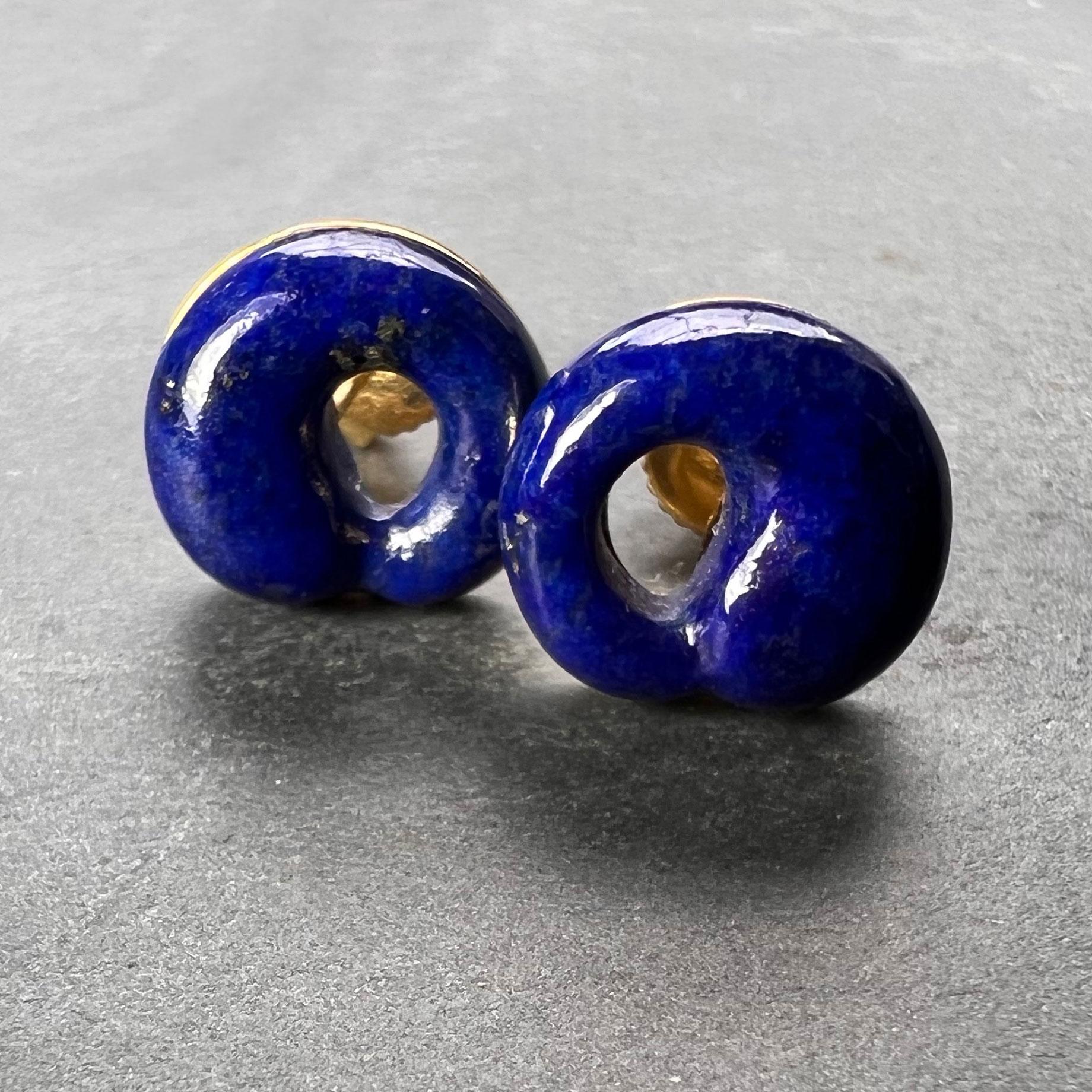 Cabochon Elsa Perretti for Tiffany & Co. Lapis Lazuli 18K Gold Stud Earrings