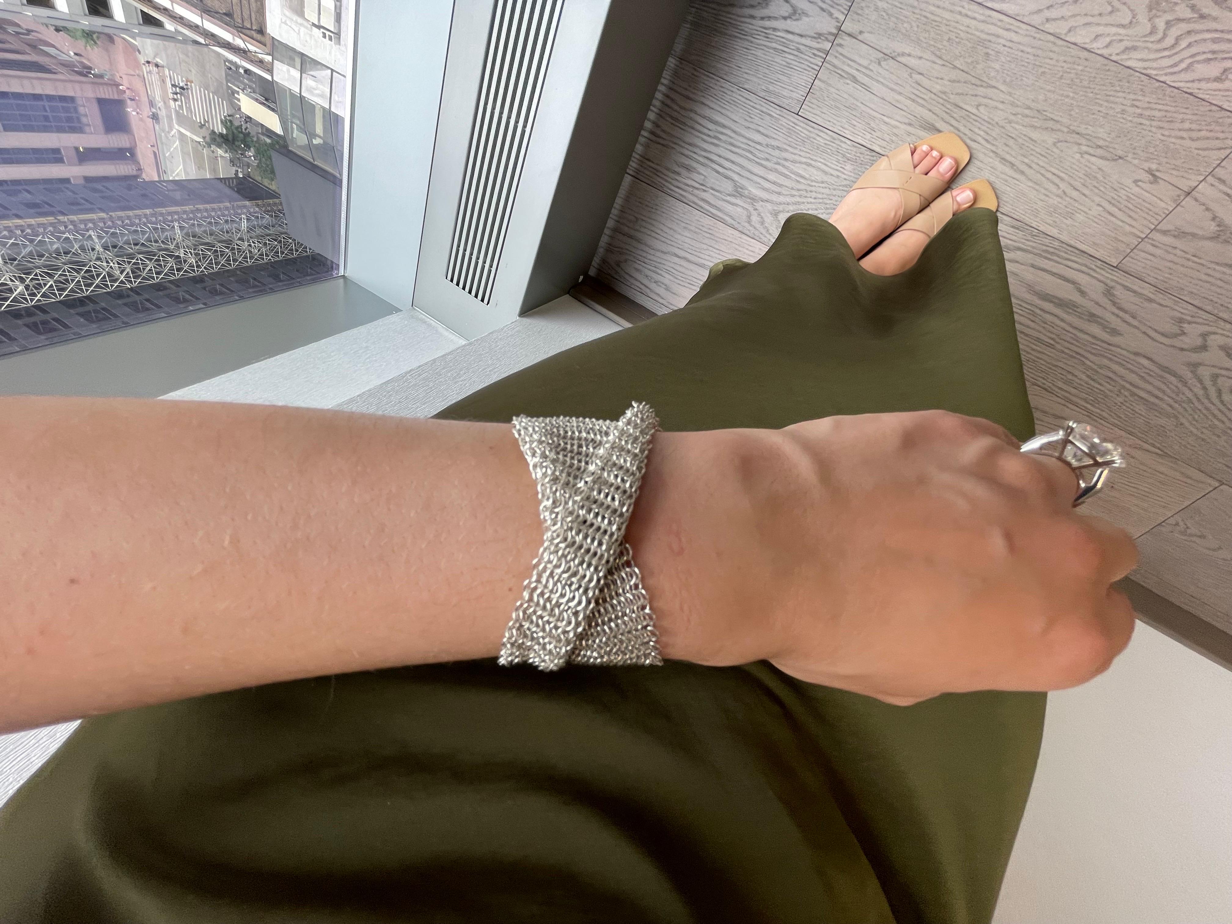 Elsa Perretti for Tiffany & Co. Mesh Sterling Silver Bracelet In Excellent Condition In New York, NY