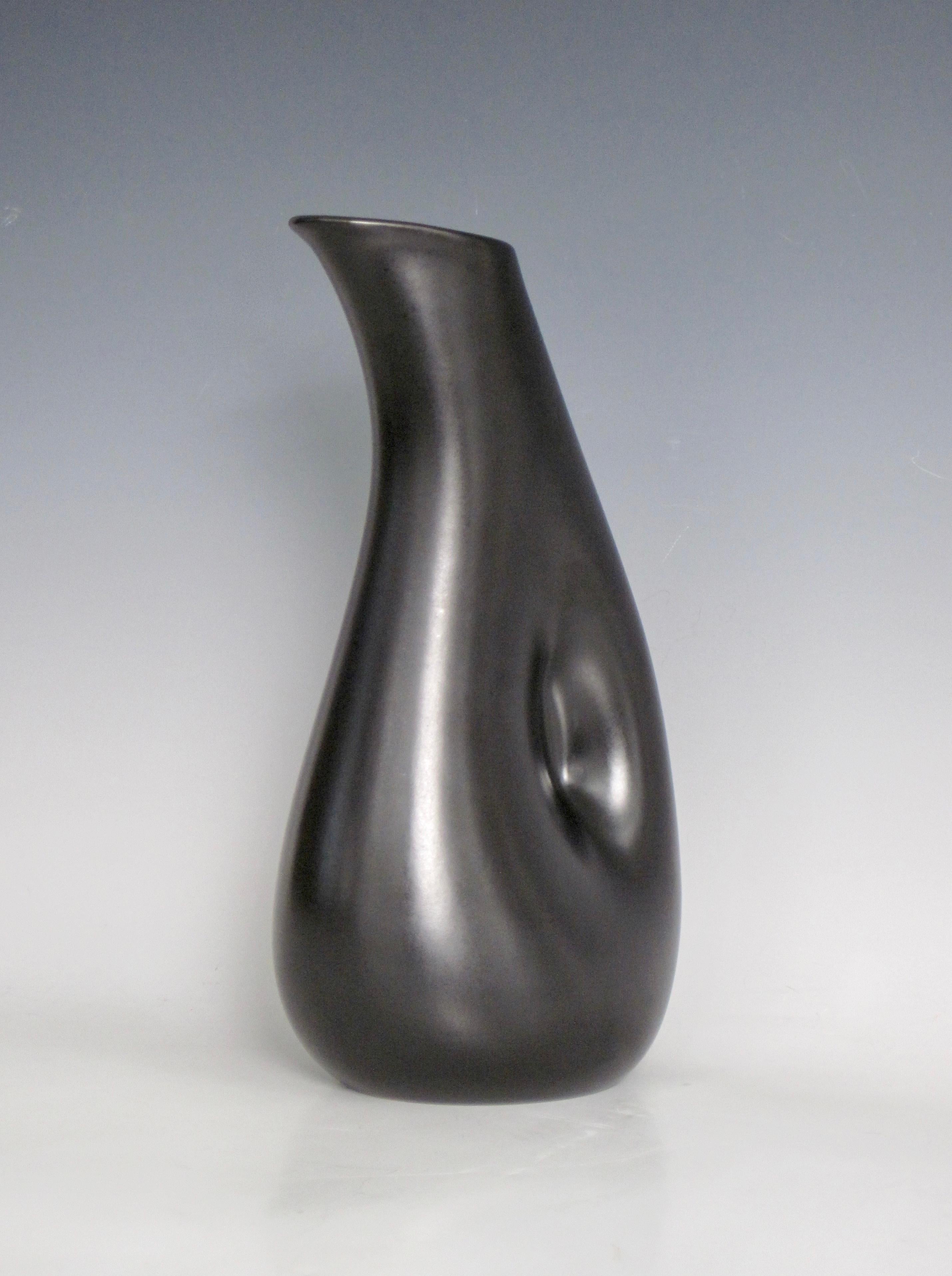 Glazed Elsa Perretti for Tiffany Teardrop Carafe in Matte Black