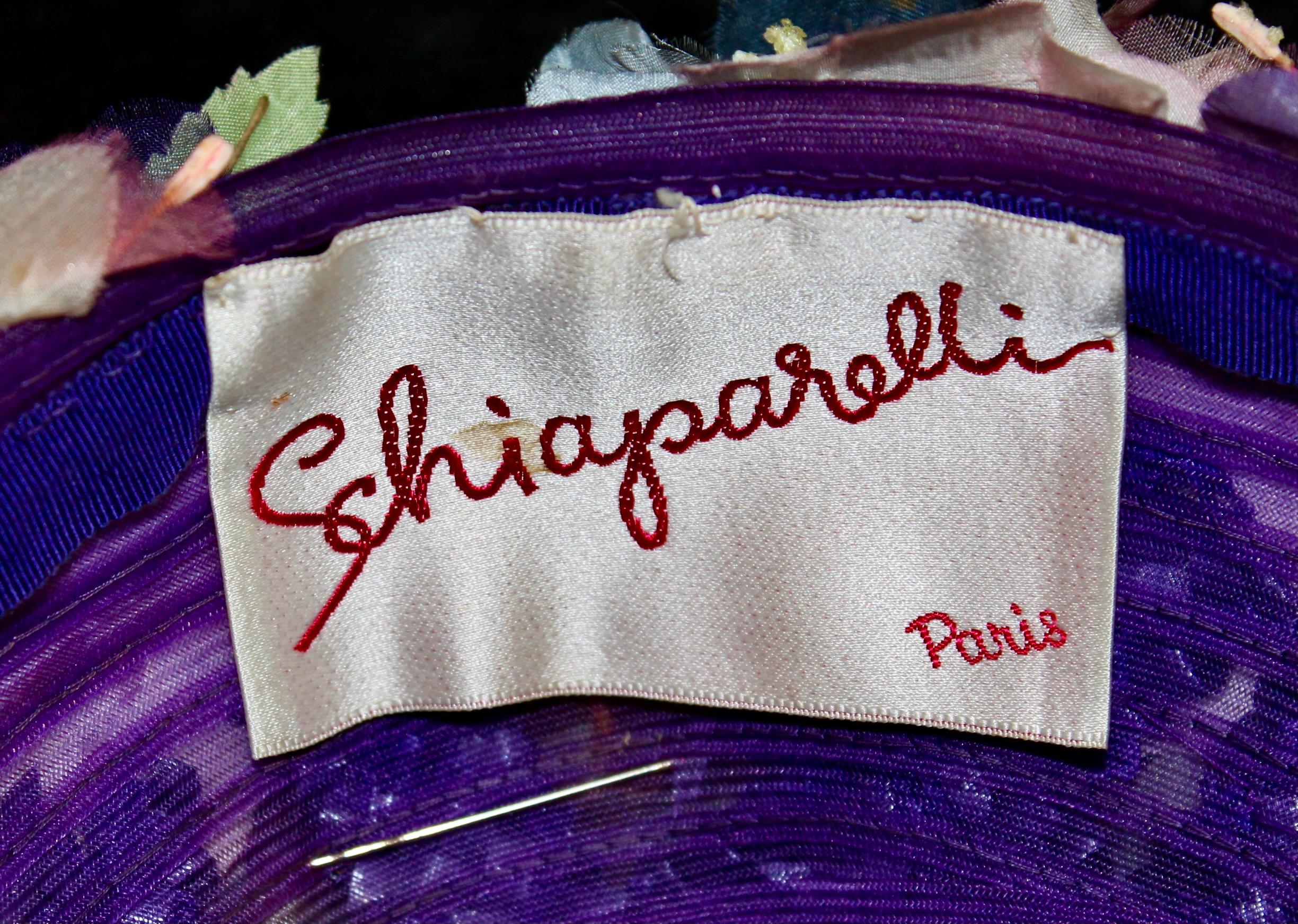 Elsa Schiaparelli 1950's Silk Flowers Hat 6