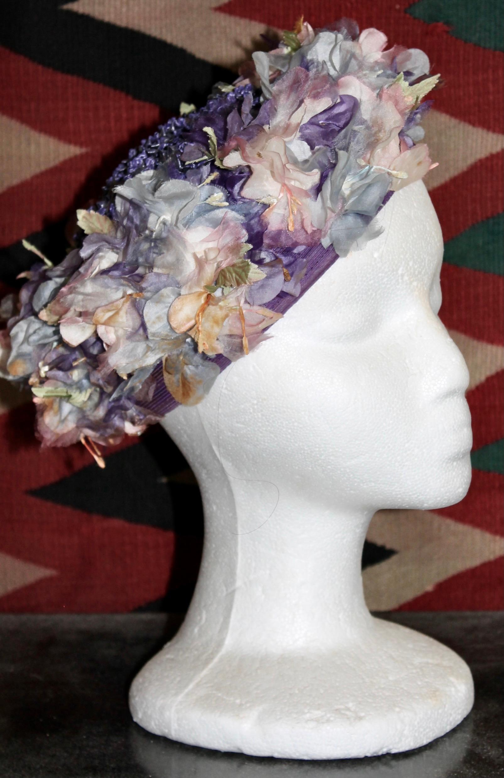 Women's Elsa Schiaparelli 1950's Silk Flowers Hat