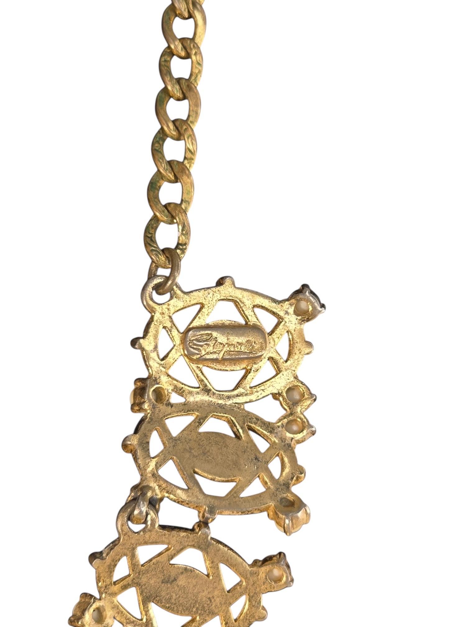 Elsa Schiaparelli Black and White Cabochon Necklace, 1950s In Good Condition For Sale In Kingston, NY