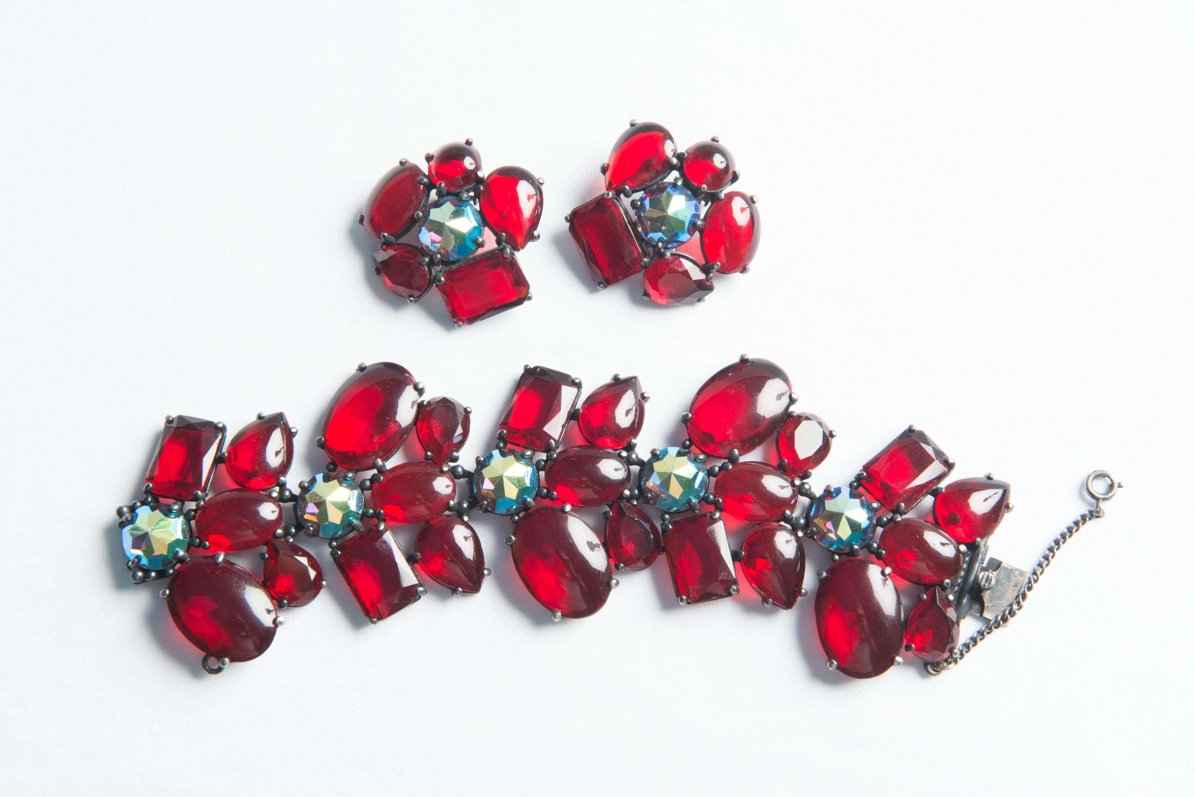 Elsa Schiaparelli Bracelet, Earrings Set For Sale 3