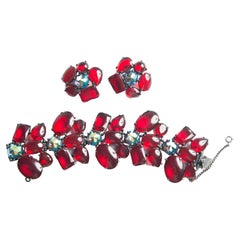 Retro Elsa Schiaparelli Bracelet, Earrings Set