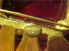 ELSA SCHIAPARELLI Designer Signed Chunky Crystal Brooch Pin