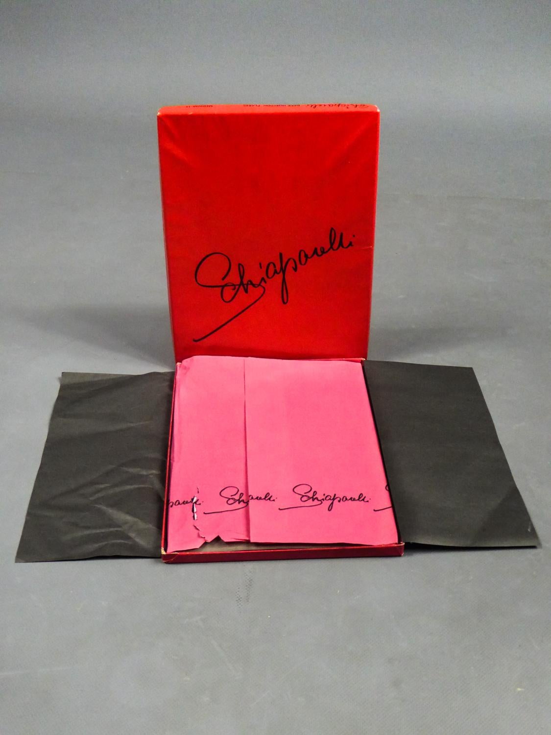 Elsa Schiaparelli Paire de bas et sa boîte d'origine Circa 1958 en vente 5