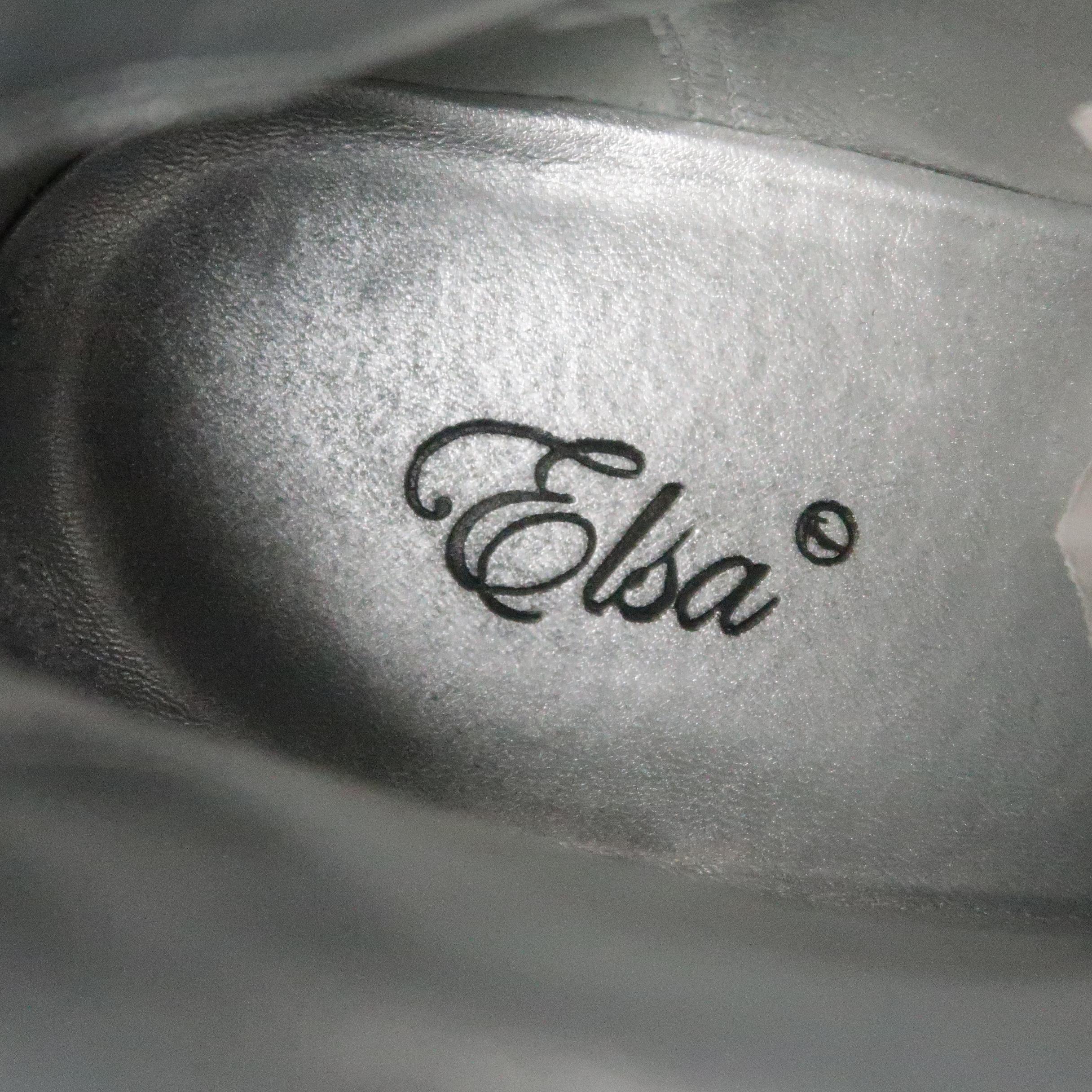 ELSA Size 10.5 Burgundy Metallic Leather Ankle Boots 2