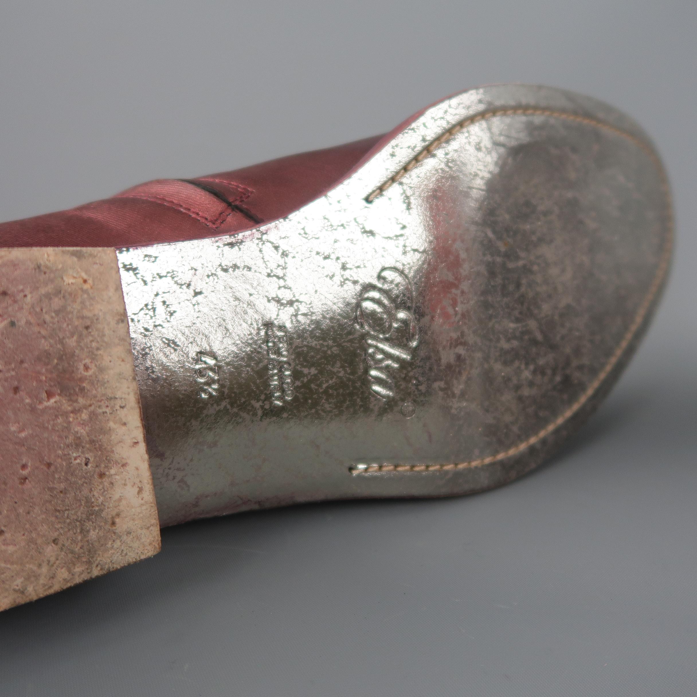 ELSA Size 10.5 Burgundy Metallic Leather Ankle Boots 3