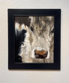 "Maggie" by Elsa Sroka, Oil Painting, Cow Portrait