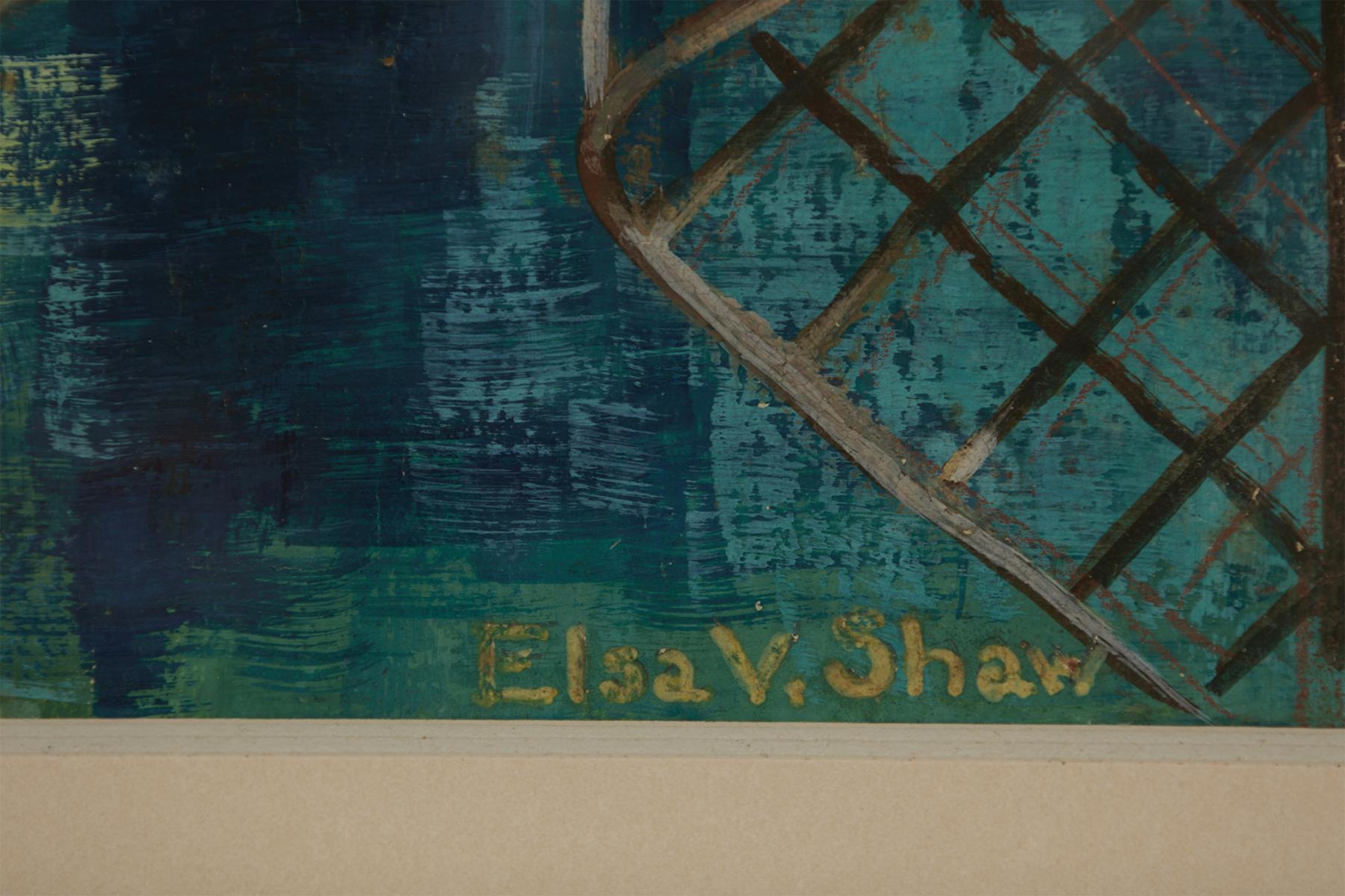 Elsa Vick Shaw (américaine, 1891-1974)
Vénus baroque, c. 1950
Huile sur panneau
Signé en bas à droite
16.5 x 21 pouces
25.25 x 29 pouces, encadré

Elsa Vick Shaw était une artiste de Cleveland particulièrement connue pour son travail dans le domaine