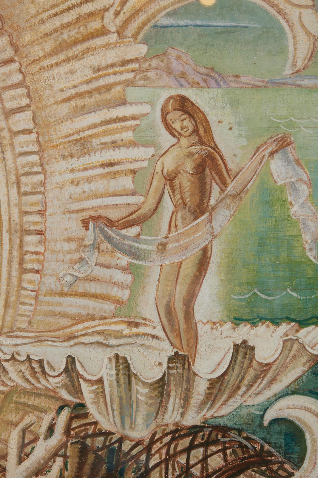 Vénus baroque Fantaisie de paysage marin, Femme artiste de l'école de Cleveland en vente 2