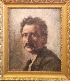 RUDOLFF Estonian Painter Portrait Man Impressionist Painting Early 20th