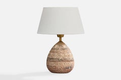 Elsi Borelius, Lampada da tavolo, Ceramica, Ottone, Svezia, anni '70