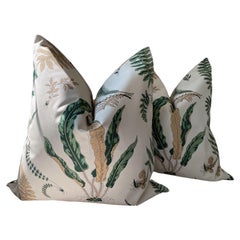Scalamandre Indoor/Outdoor „Elsie de Wolfe“ in Off-White 22“ Kissen - ein Paar