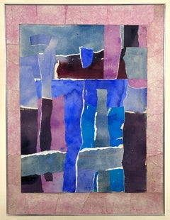 Cascada (collage de paisaje expresionista abstracto)