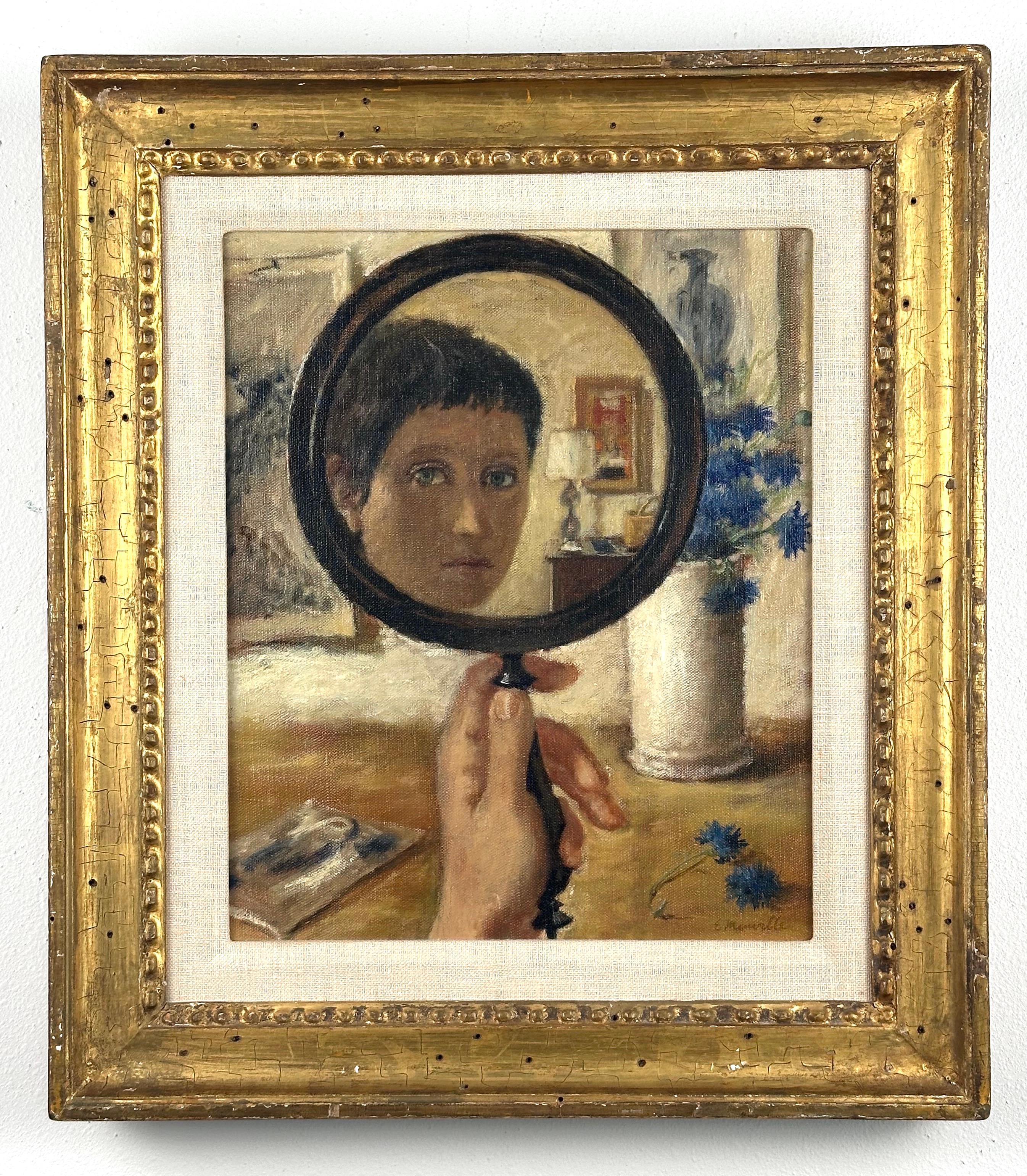 The Hand Mirror (Self-portrait of the artist as a Young Woman portrait painting)