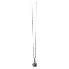 Elspeth 10k White Gold Emerald Necklace – Dainty May Birthstone Jewelry