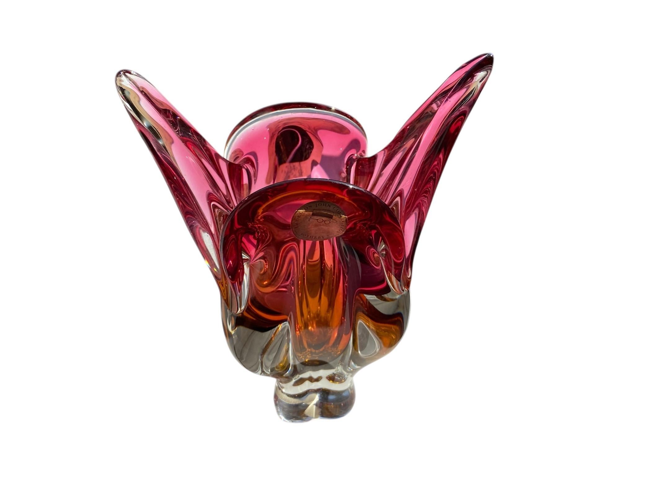 Elton John Collection, a Mid-Century Art Glass Vase, from Sotheby's sale 1988 For Sale 1
