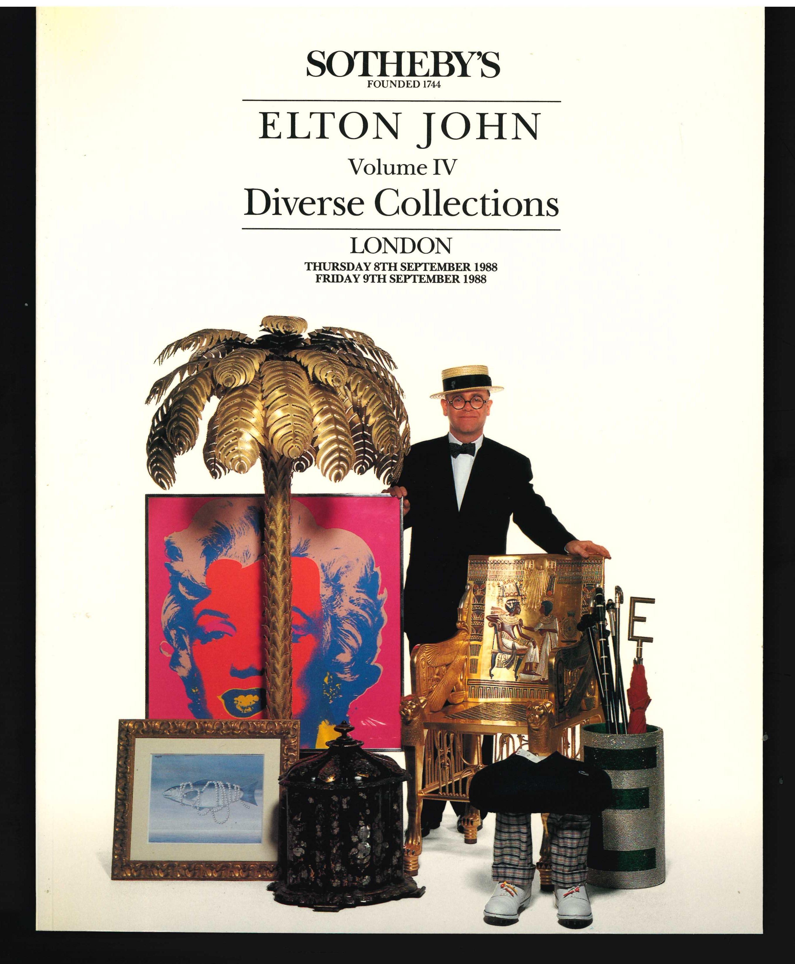 Paper Elton John Sotheby's Sale 1988 Four-Volume Catalogue(Book) For Sale