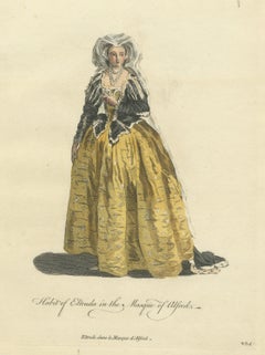 Eltruda in the Masque of Alfred, Georgian Stage Costume, Jefferys Print, 1757