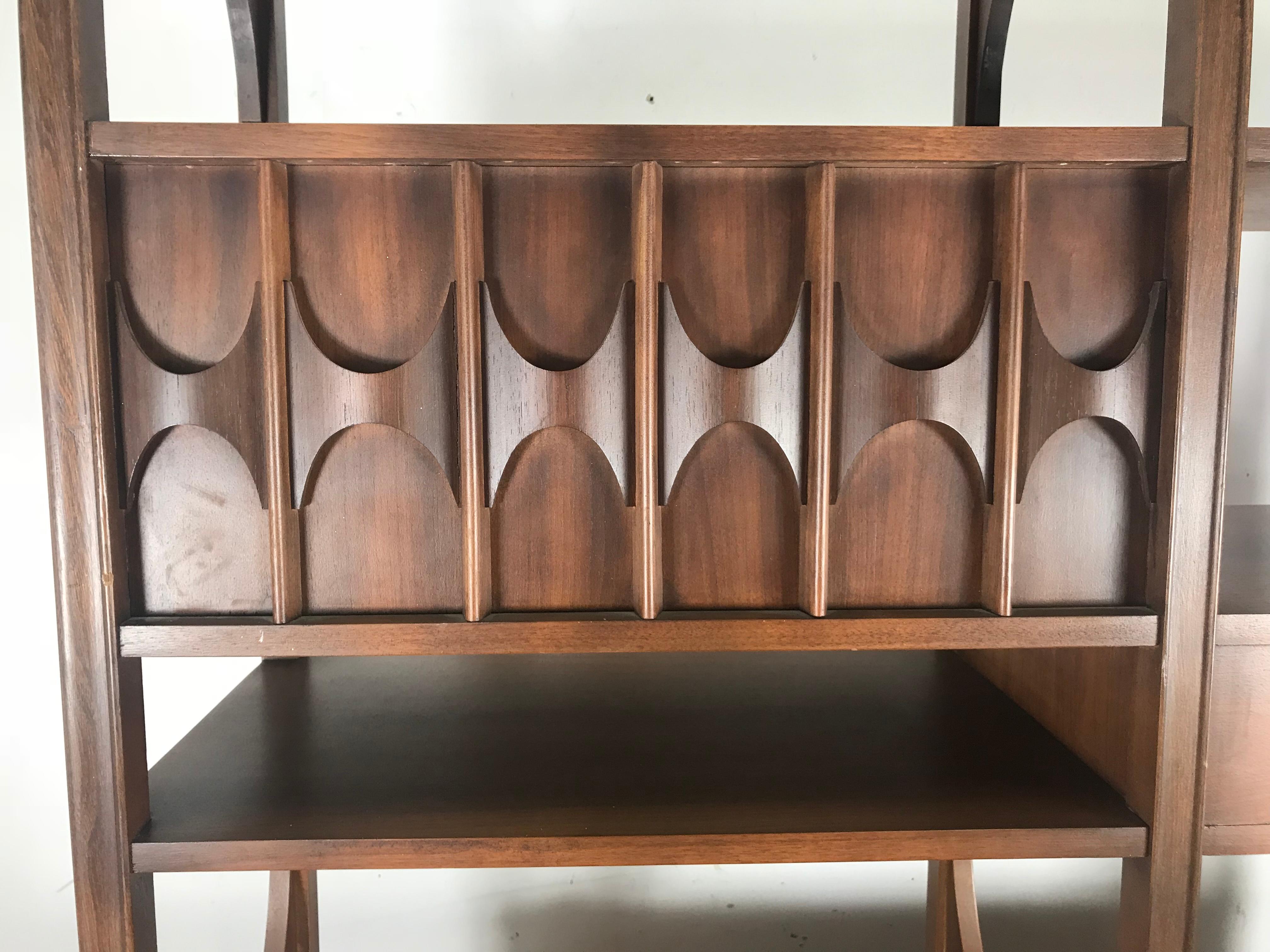 20th Century Elusive Kent Coffey Perspecta Double-Sided Room Divider, Sculpted Walnut