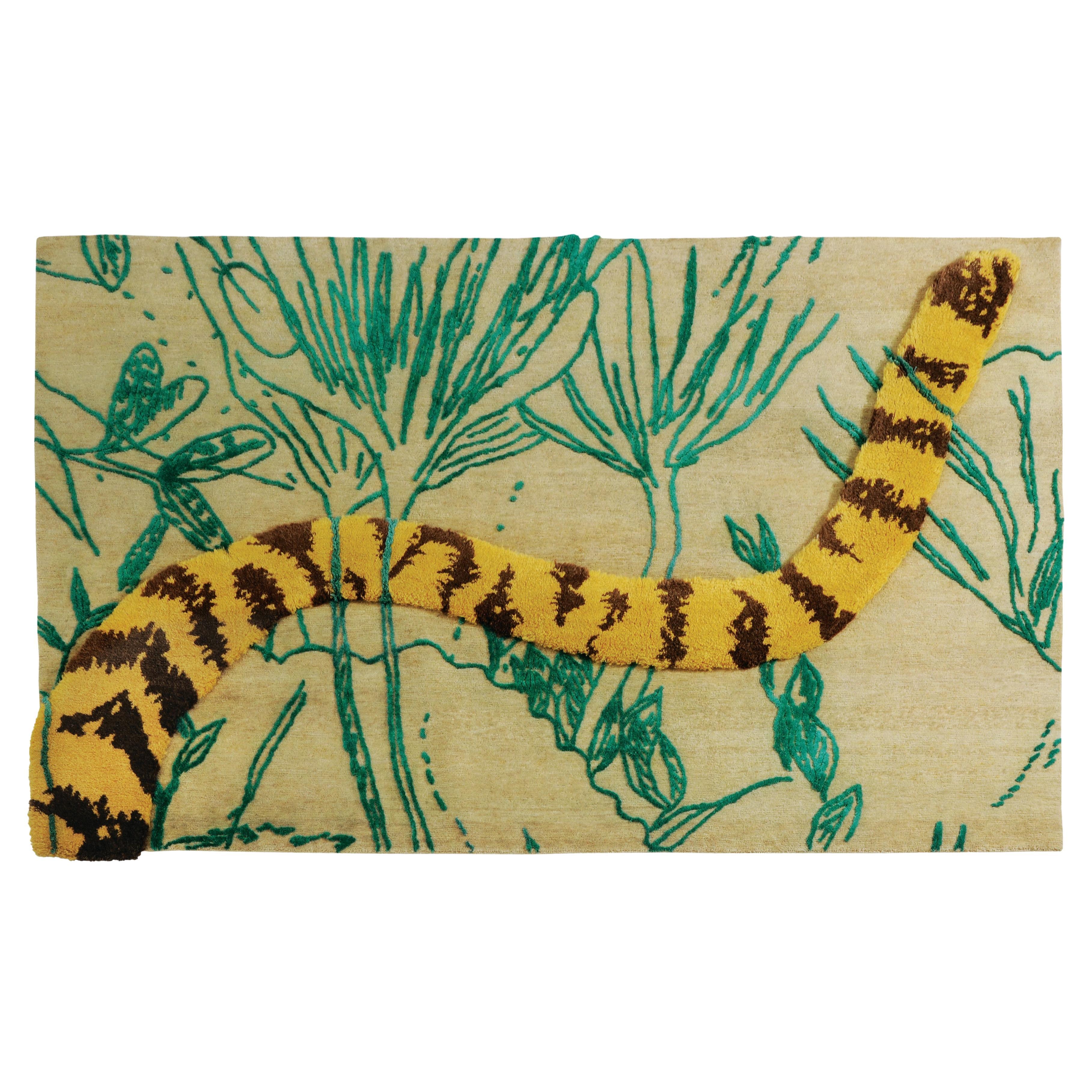Elusive Tiger - Nuala Goodman Moderner Design-Teppich aus Wolle und Baumwolle, handgeknüpft