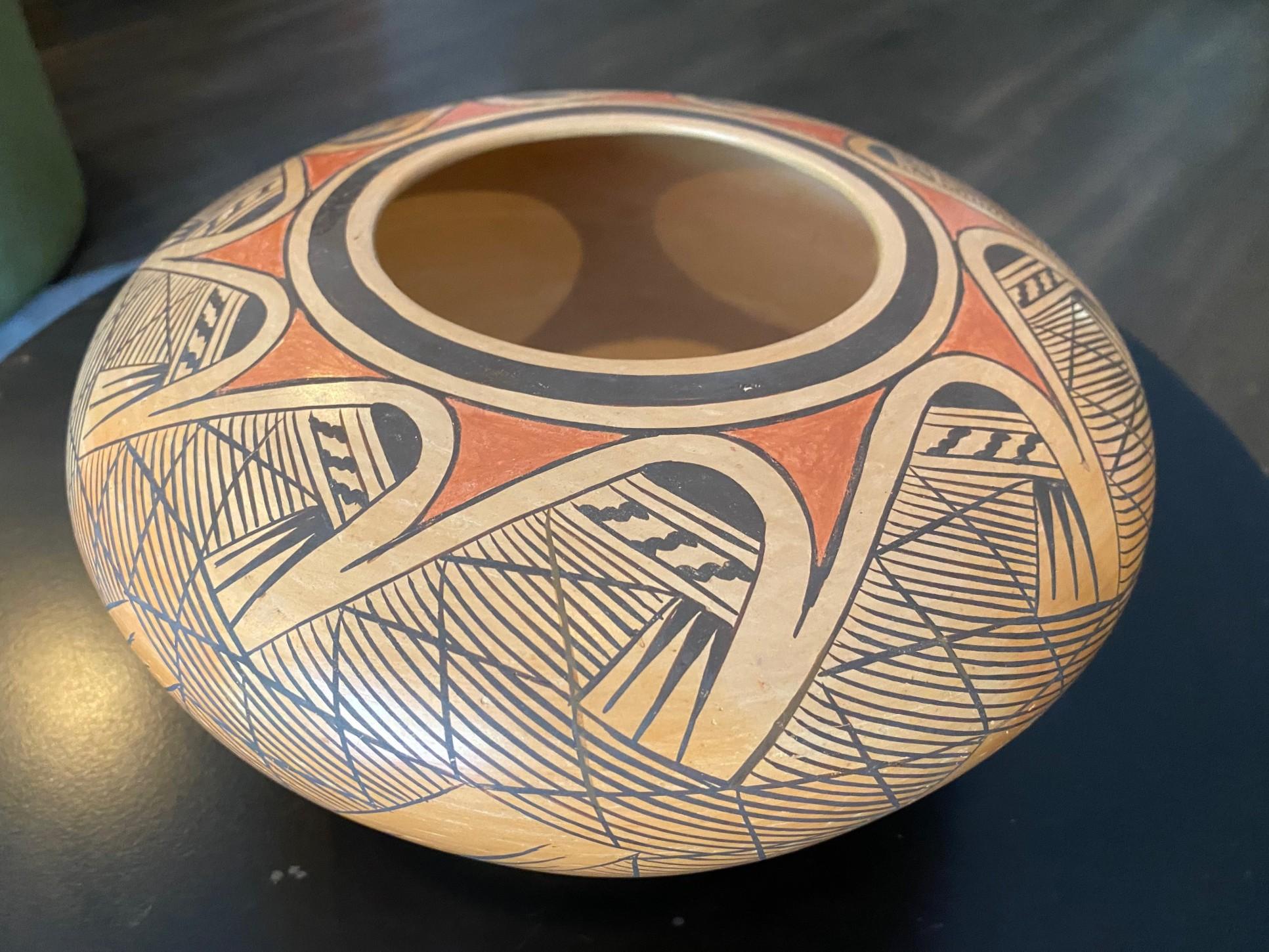Elva Nampeyo firmata Nativi Americani Indiani Hopi Tewa Pueblo Vaso Ciotola in Ceramica In condizioni buone in vendita a Studio City, CA