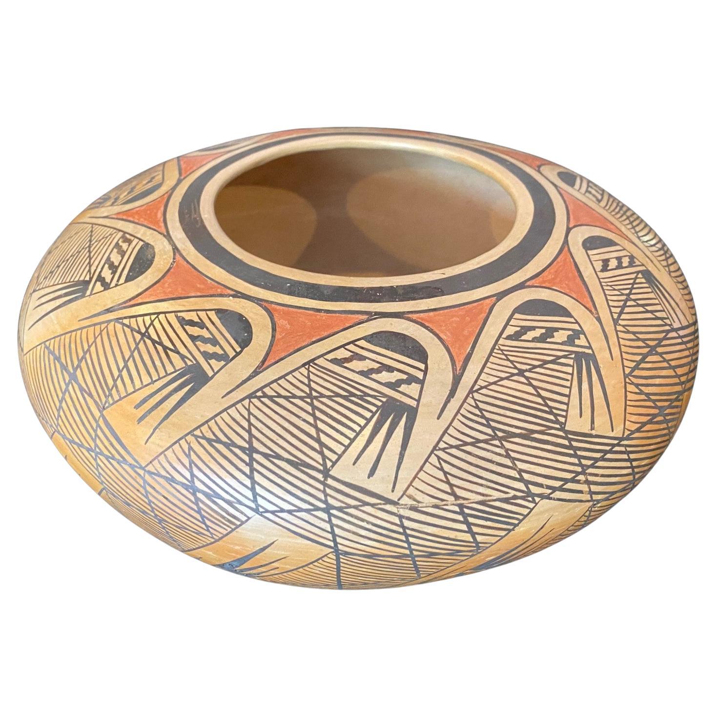 Elva Nampeyo Signed Native American Indian Hopi Tewa Pueblo Pottery Bowl Vase