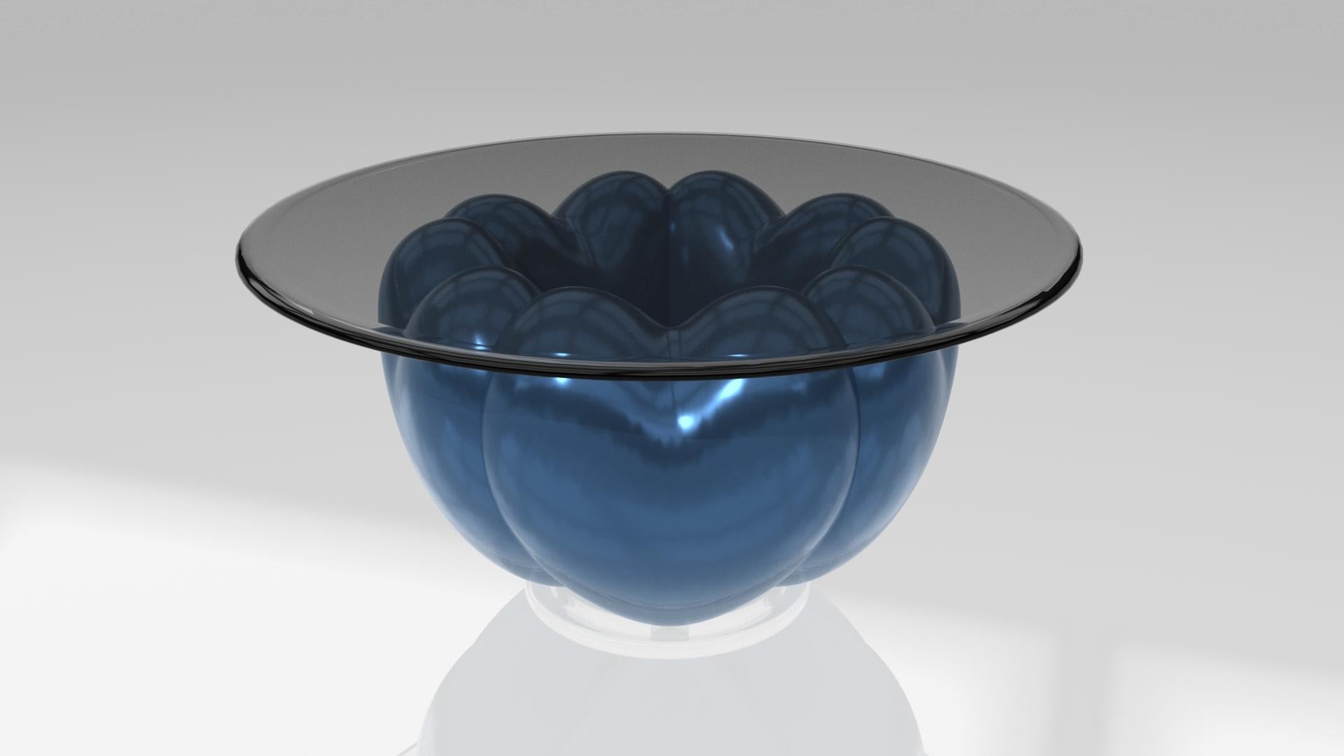 Hand-Crafted Elvia 5 hearts Lunar Blue (w/o top) For Sale