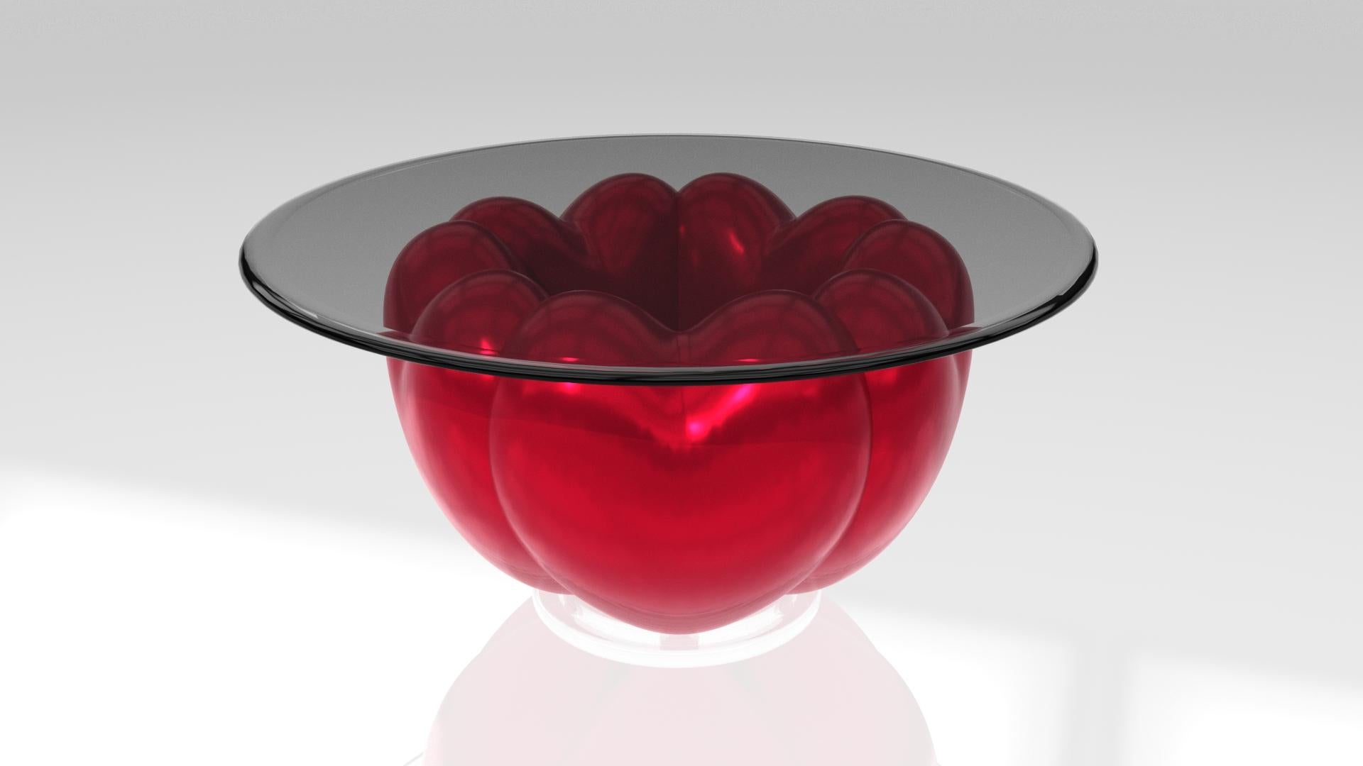 French Elvia 5 hearts Umbrian Red (w/o top) For Sale