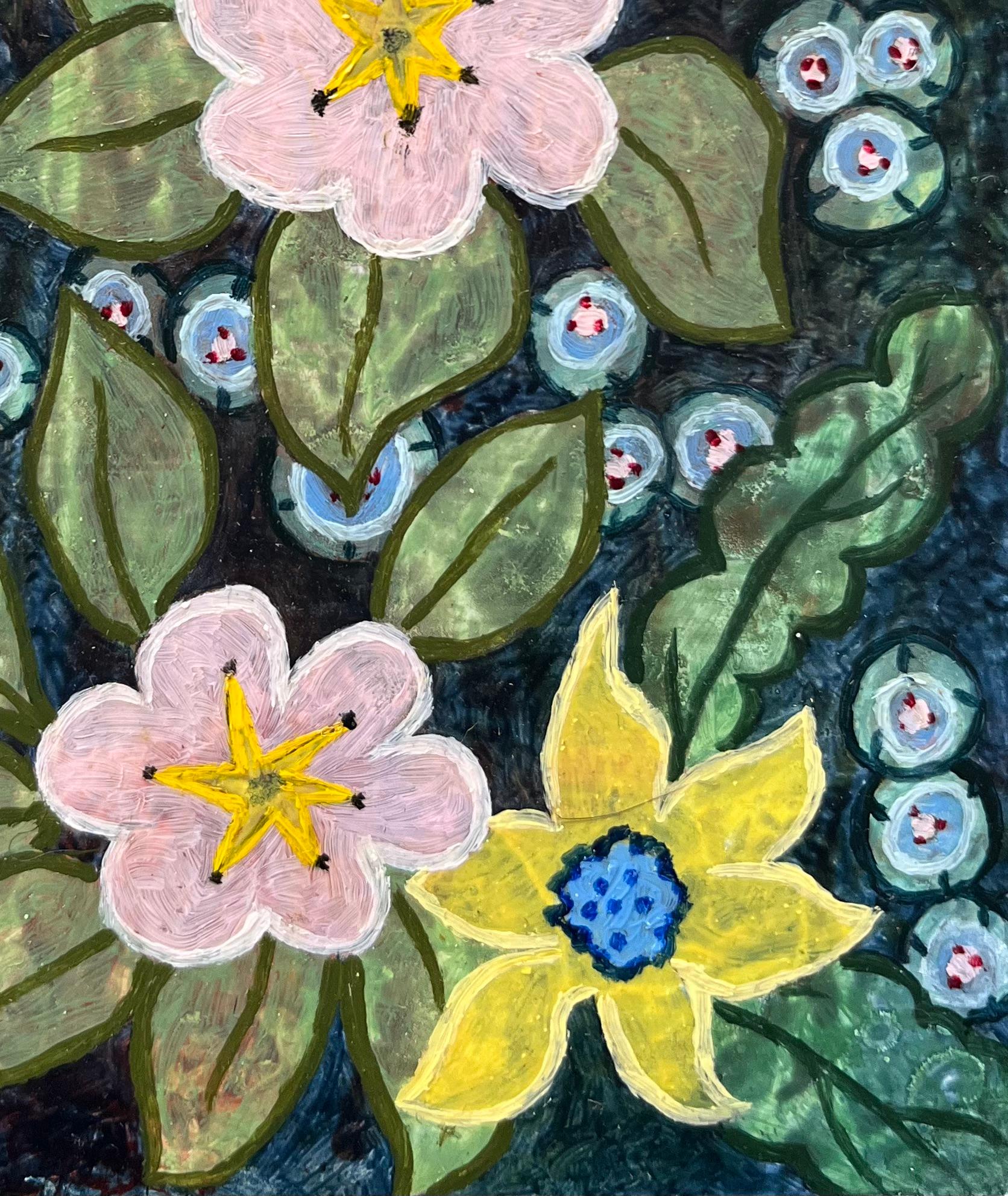 Pittura ad olio surrealista britannica degli anni '60 - Studio botanico astratto - Painting Surrealismo di Elvic Steele