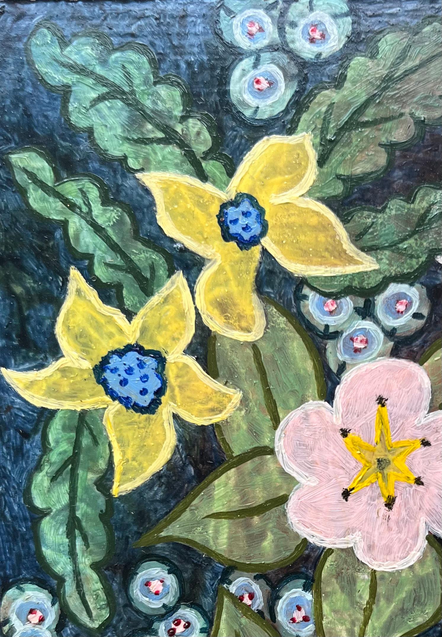 Pittura ad olio surrealista britannica degli anni '60 - Studio botanico astratto in vendita 1