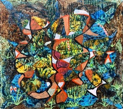 1960's British Surrealist Oil Painting - "Balance of Nature Maintained"