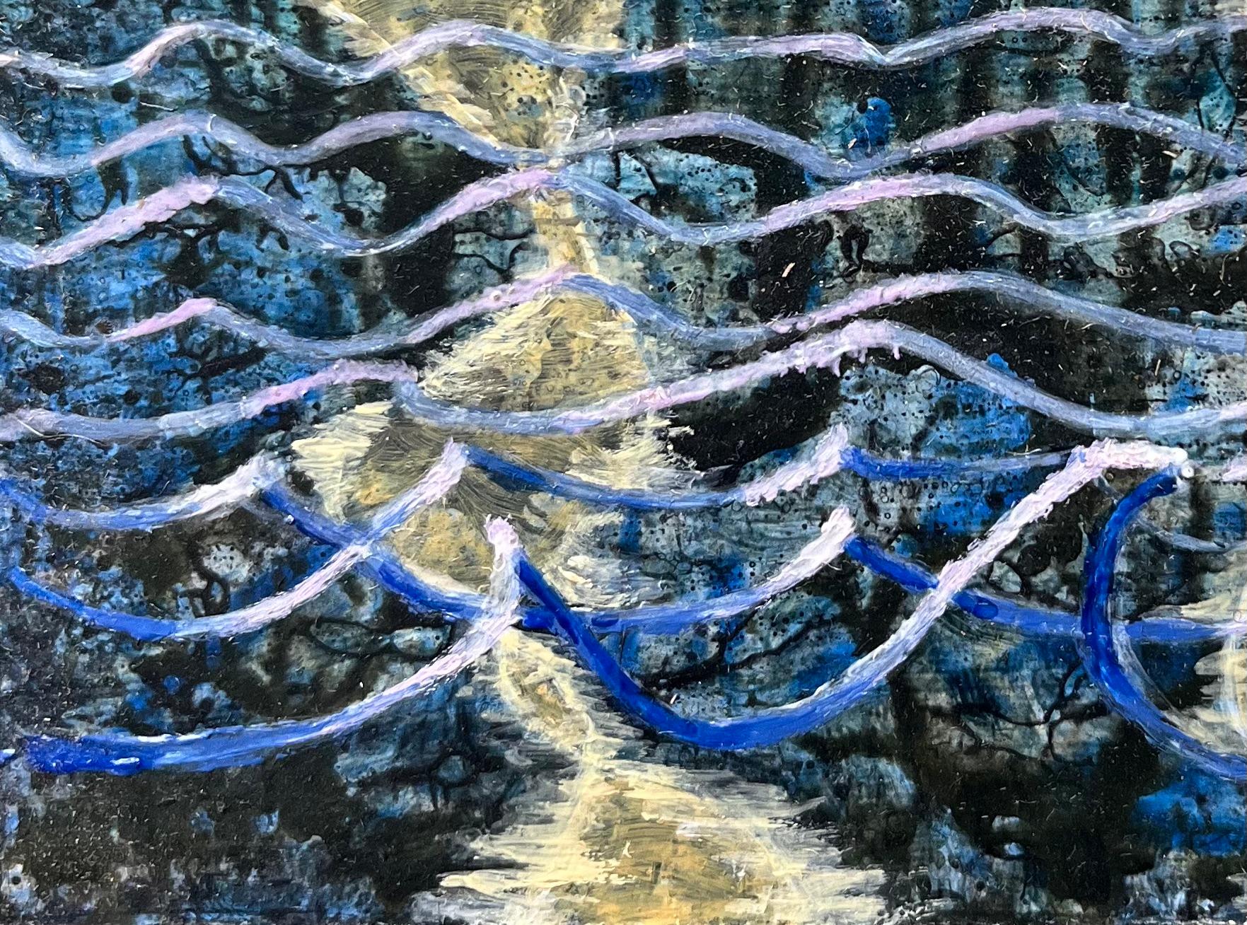 Título: Pintura al óleo surrealista británica de los años 60 - 