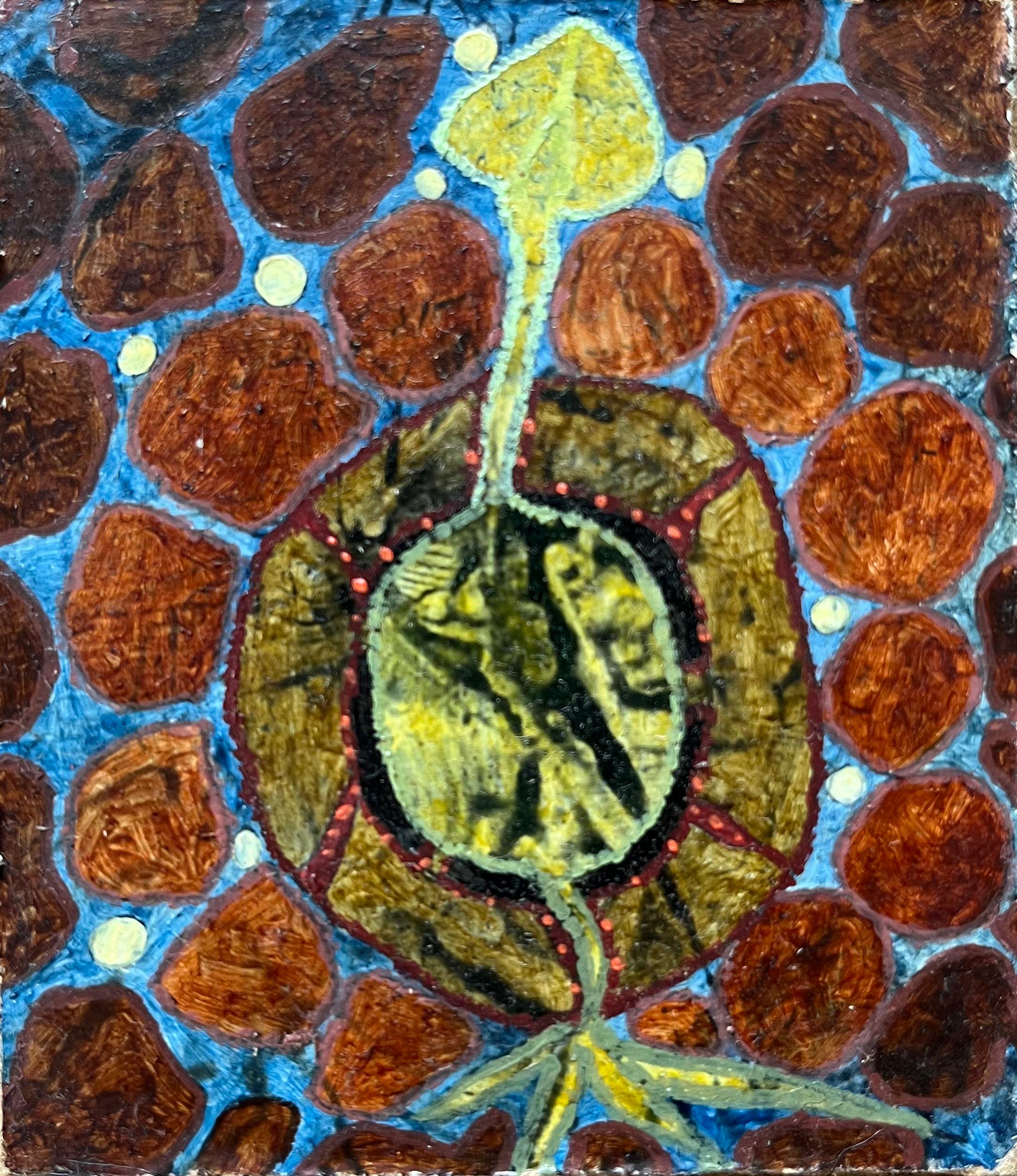 Abstract Painting di Elvic Steele - Pittura ad olio surrealista britannica degli anni '60 - "Break Out