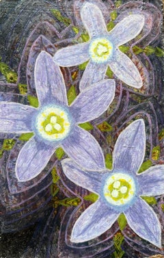 1960's British Surrealist Oil Painting - 'Campanula Association' Abstract Study