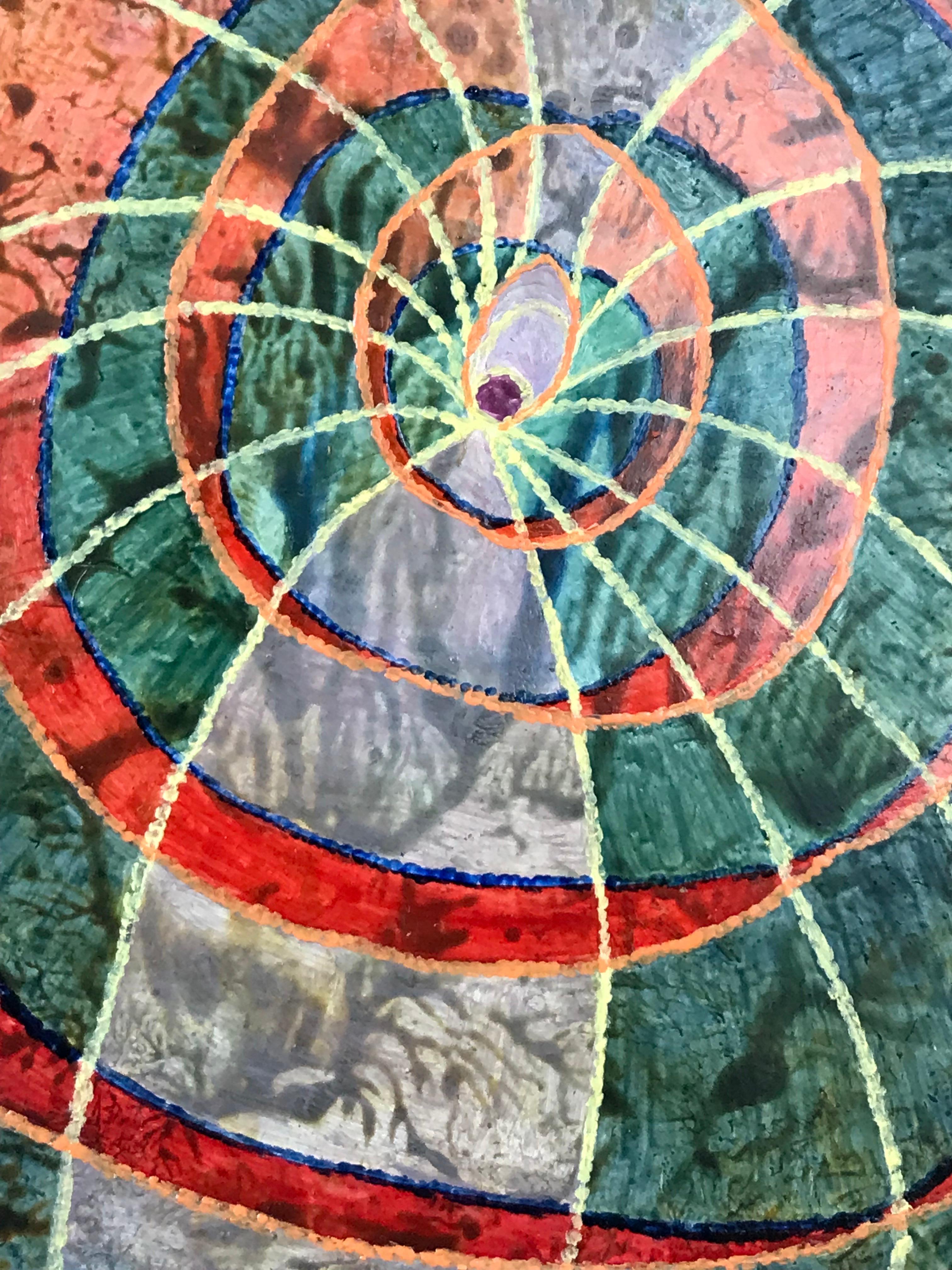 Pittura ad olio surrealista britannica degli anni '60 - 'Candela nel cuore' Astratto - Painting Surrealismo di Elvic Steele