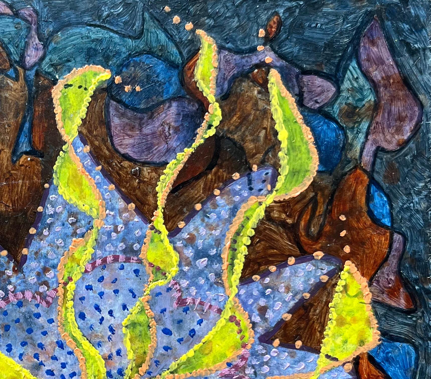 Pittura ad olio surrealista britannica degli anni '60 - Studio astratto 