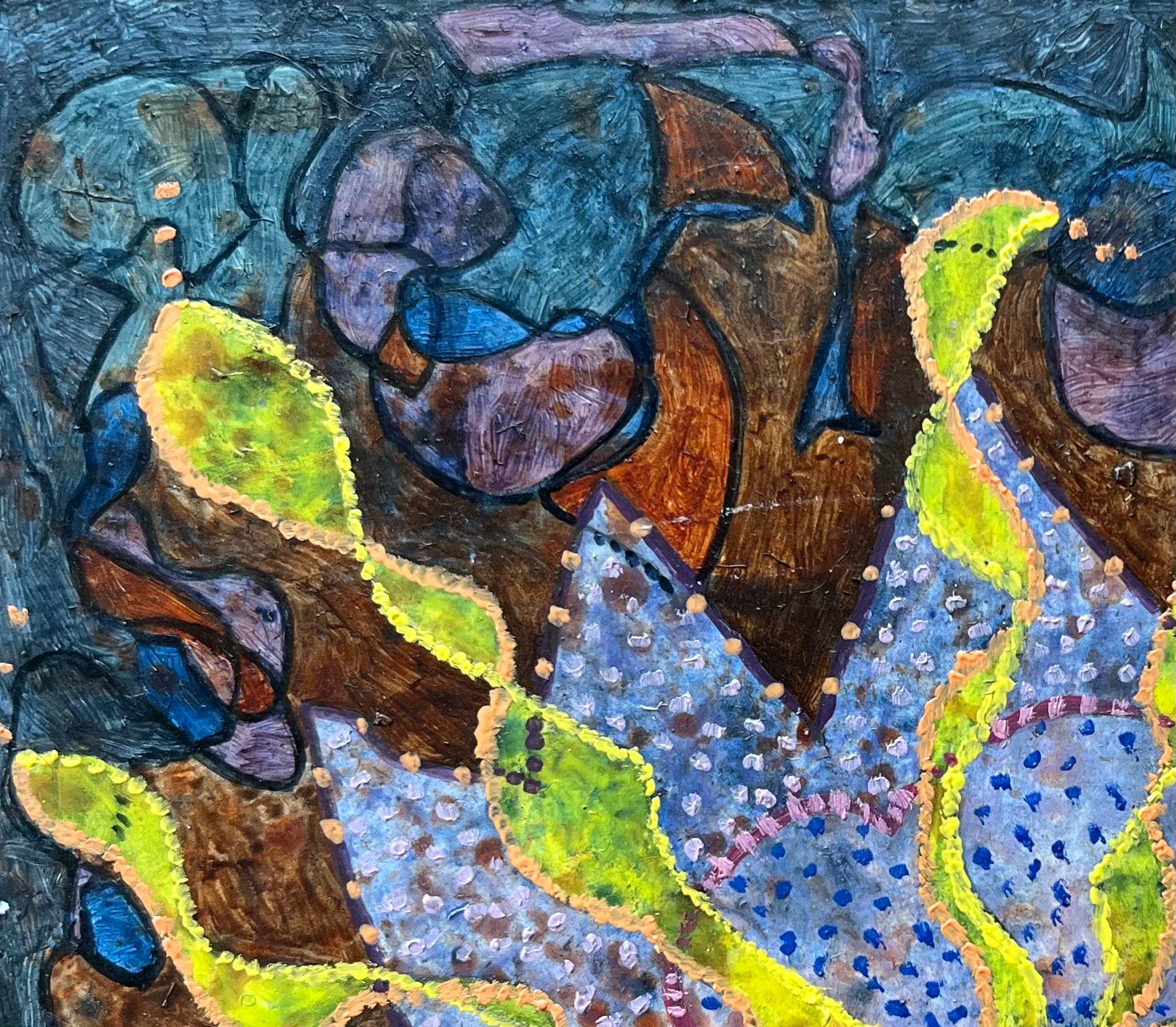 Pittura ad olio surrealista britannica degli anni '60 - Studio astratto 