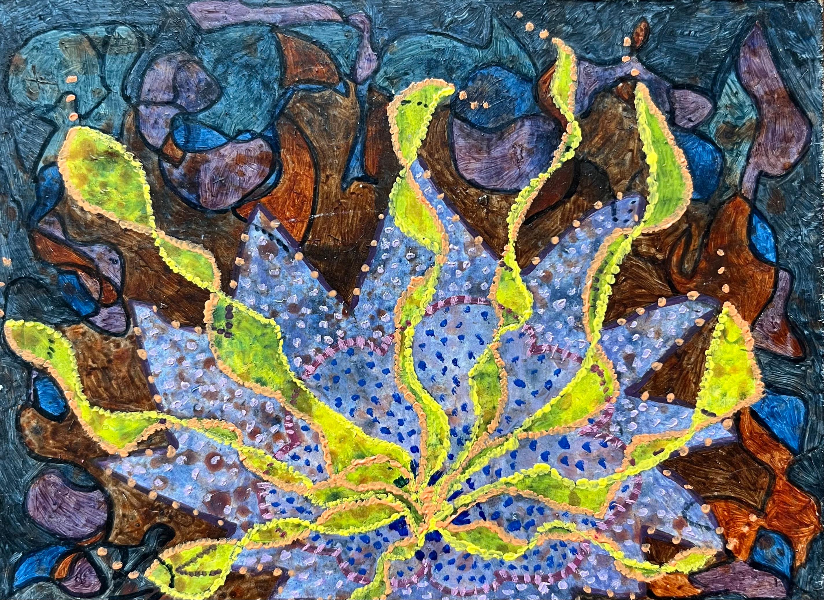 Abstract Painting di Elvic Steele - Pittura ad olio surrealista britannica degli anni '60 - Studio astratto "Divertimento alla festa dei bambini