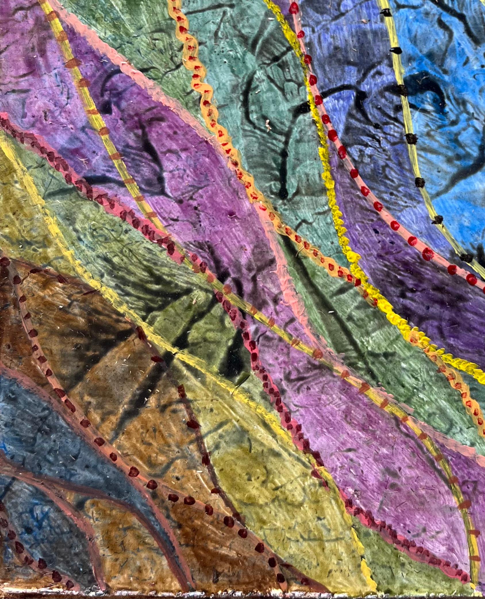 Peinture à l'huile surréaliste britannique des années 1960 - « Cooperation » - Gris Abstract Painting par Elvic Steele
